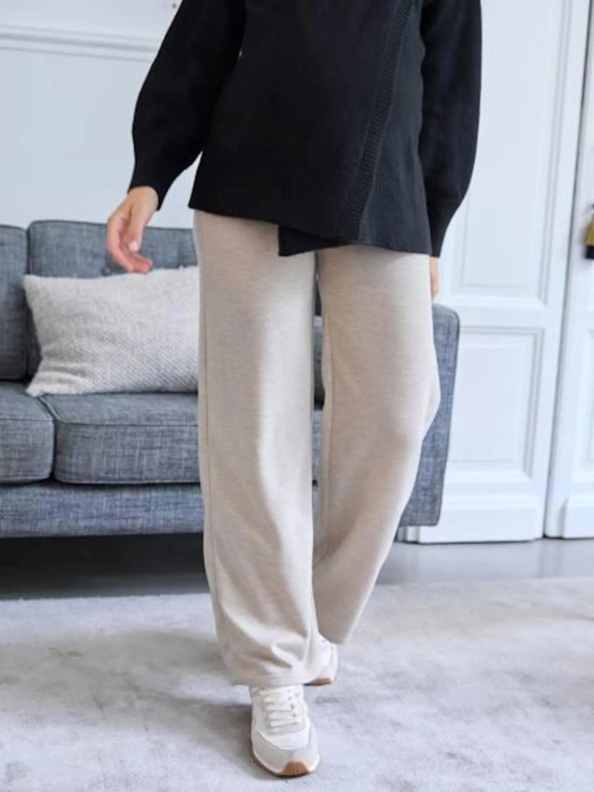 Pantalon large de grossesse avec bandeau - anthracite