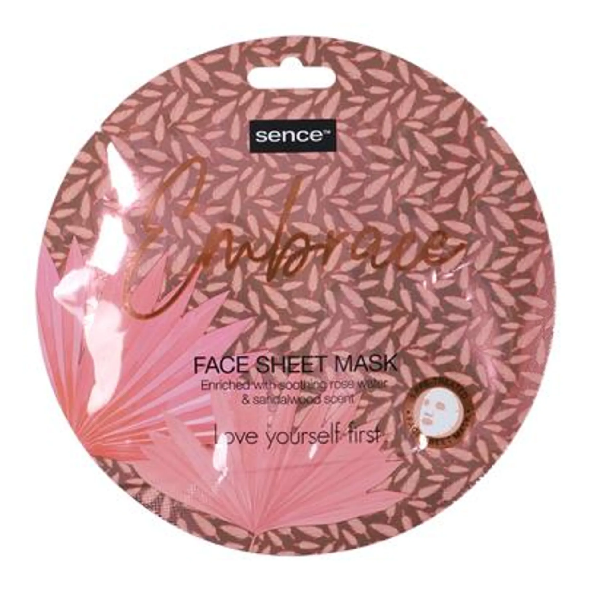 Masque visage en tissu à l'eau de rose