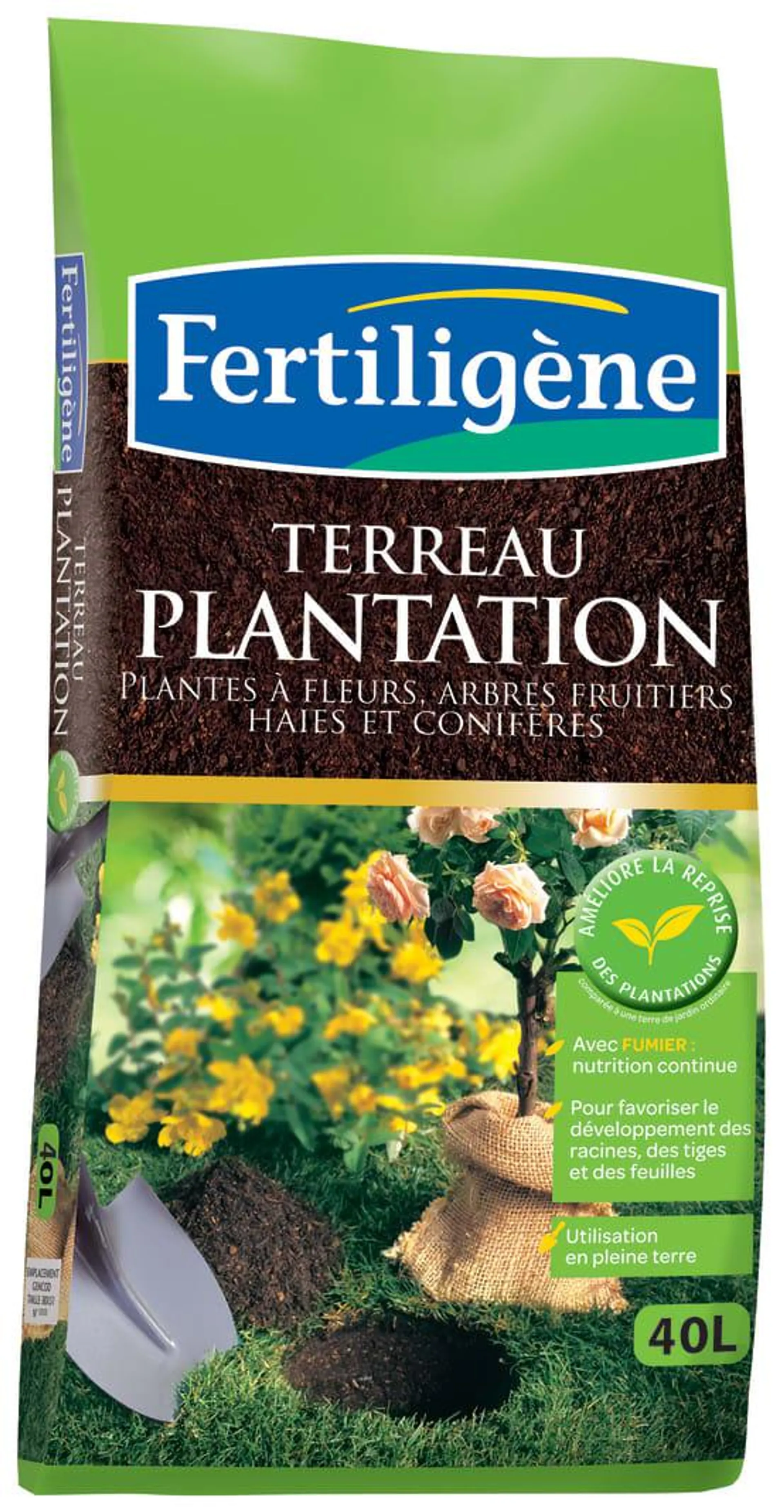 Fertiligène - Terreau plantation avec engrais - 40 L