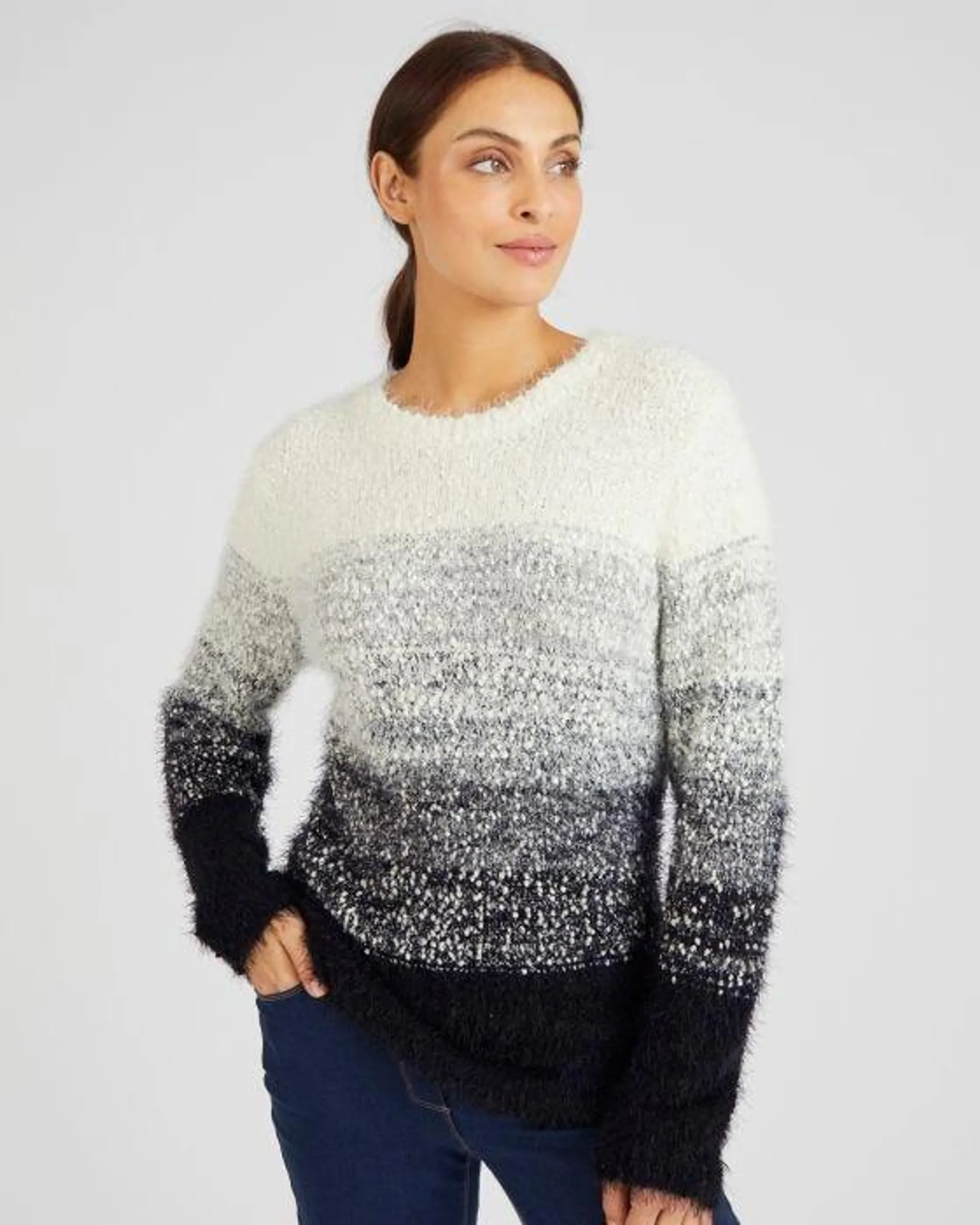 Pull en maille poilue