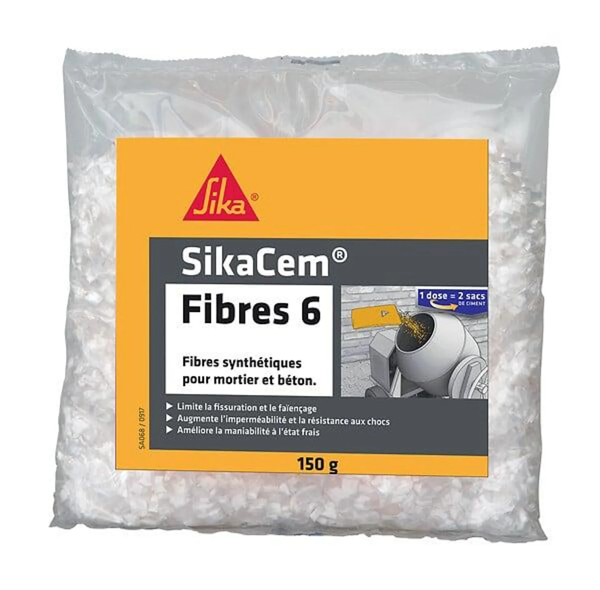 SIKACEM FIBRES 6 mm fibres synthétiques pour micro-bétons et mortiers