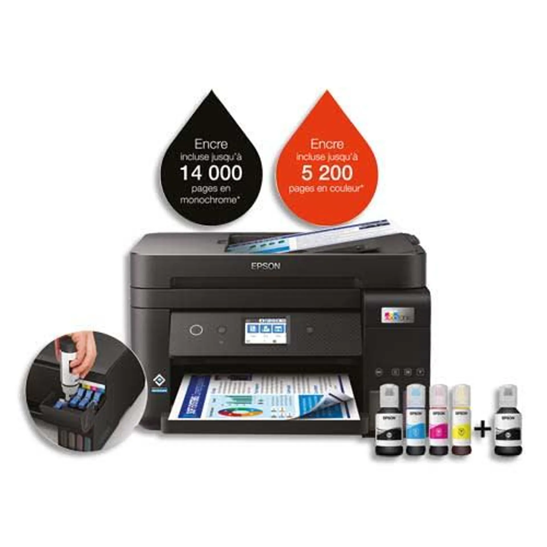 EPSON Multifonction jet d'encre couleur ECOTANK ET-4850 C11CJ60402