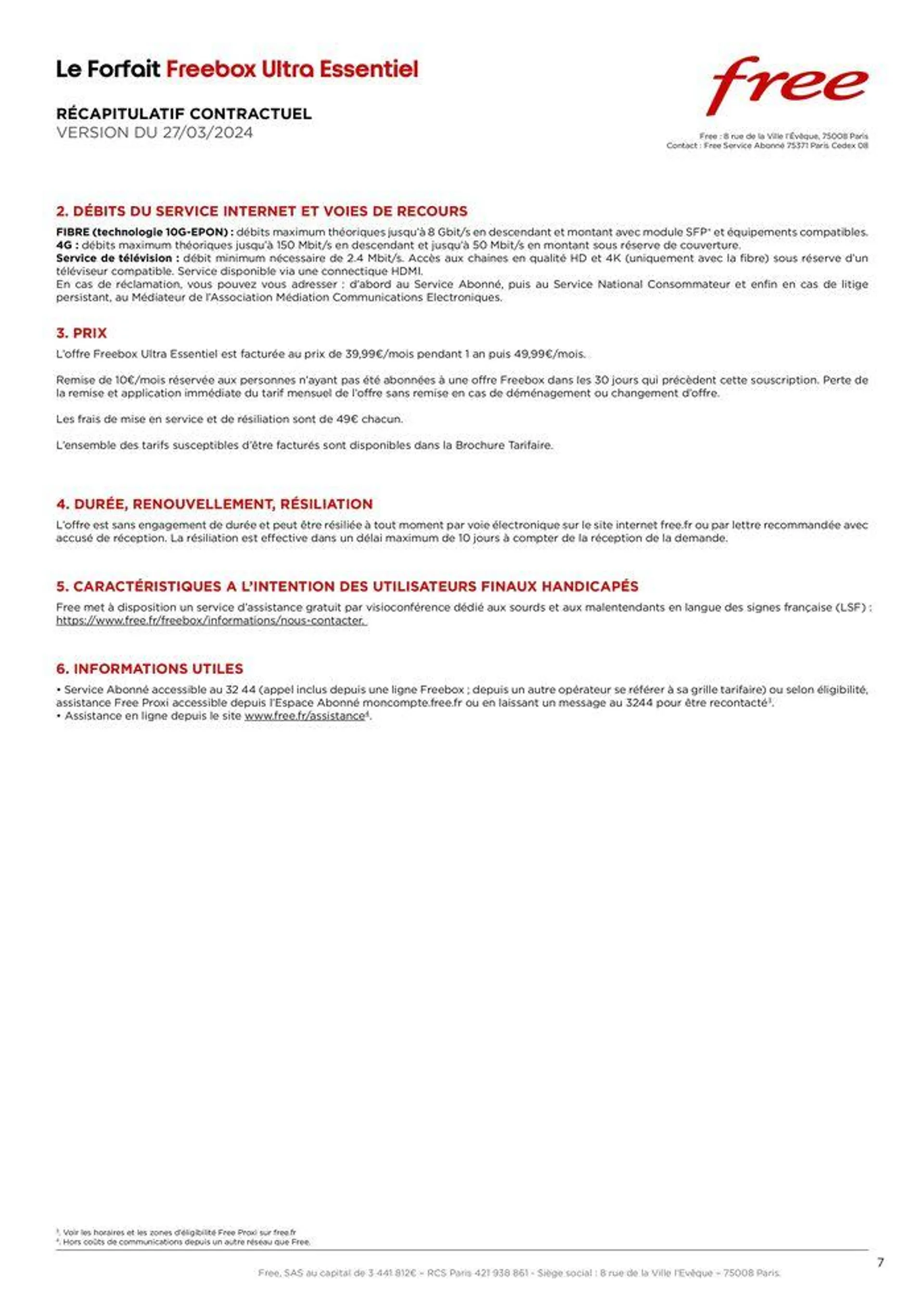 Brochure tarifaire Forfaits Freebox du 28 mars au 31 décembre 2024 - Catalogue page 7