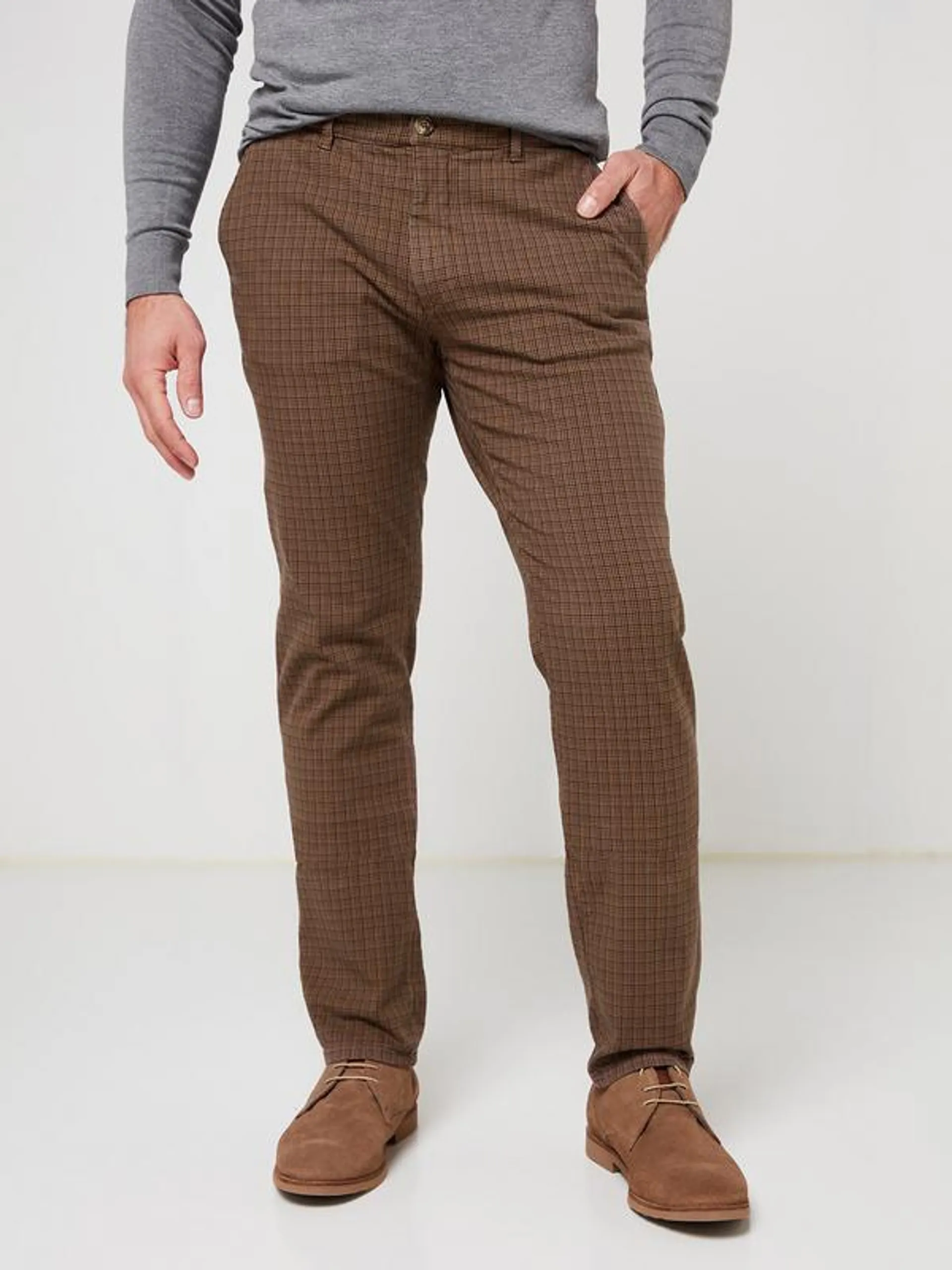 Chino Slim Petits Carreaux Anglais - Marron