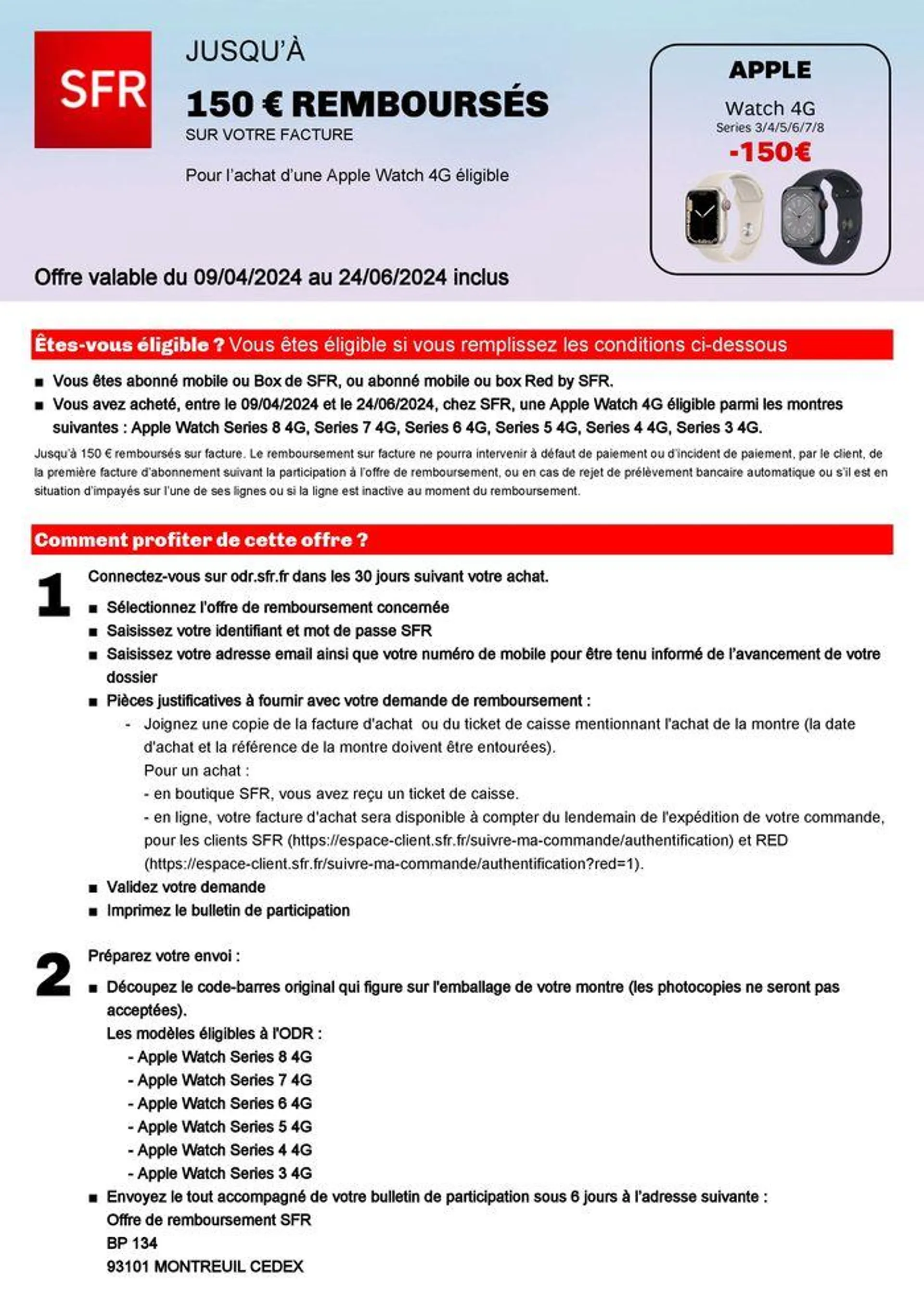 Pour l’achat d’une Apple Watch 4G éligible - 1