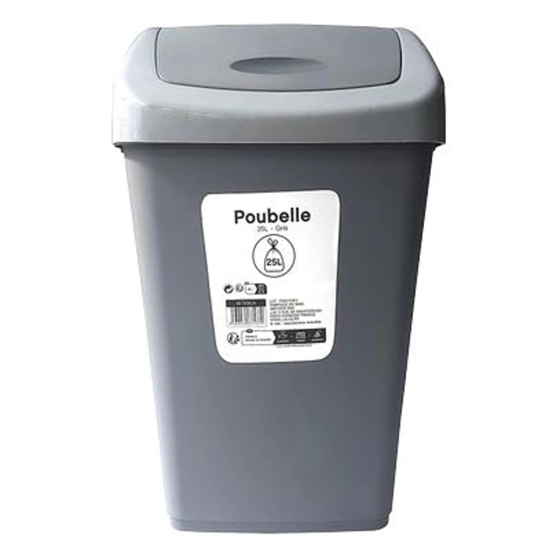 Poubelle 25L grise