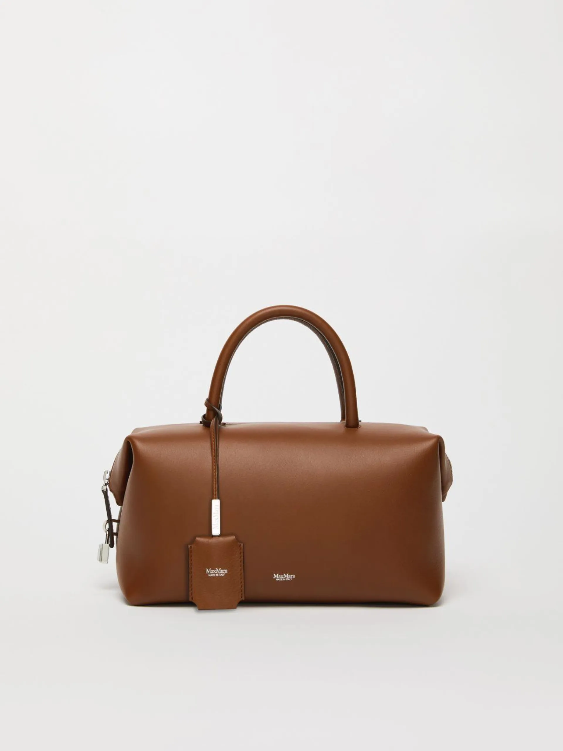 Medium shiny leather satchel bag