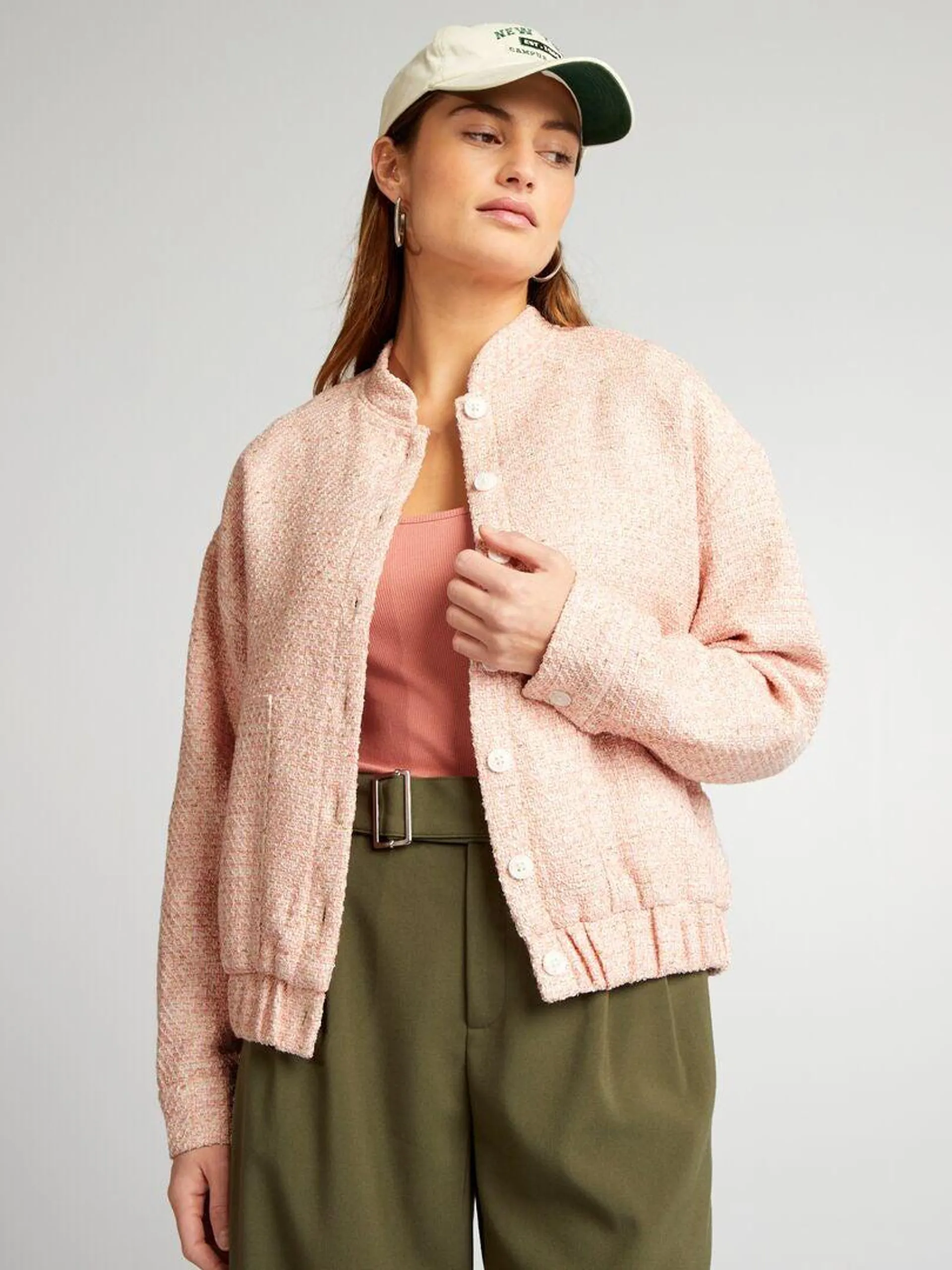 Blouson en tweed - Rose