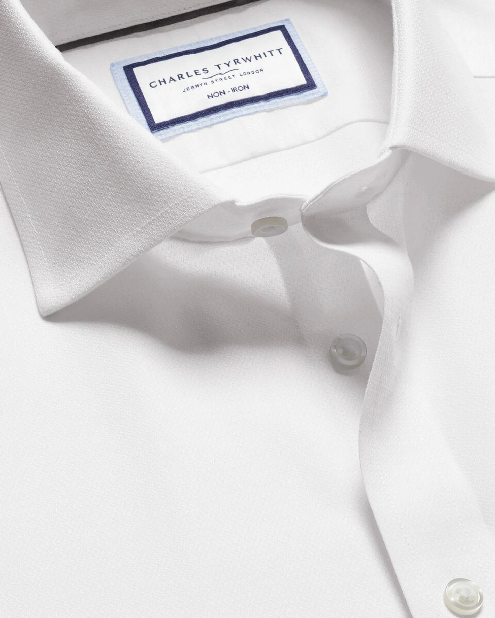 details about product: Cutaway Collar Non-Iron Stretch Kensington Weave Shirt - White