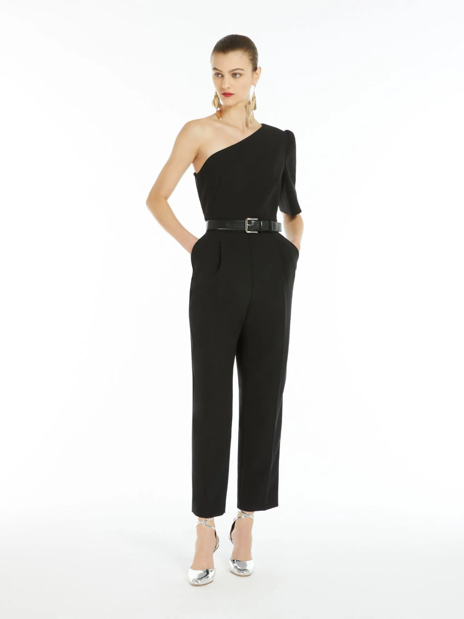 One-shoulder cady jumpsuit