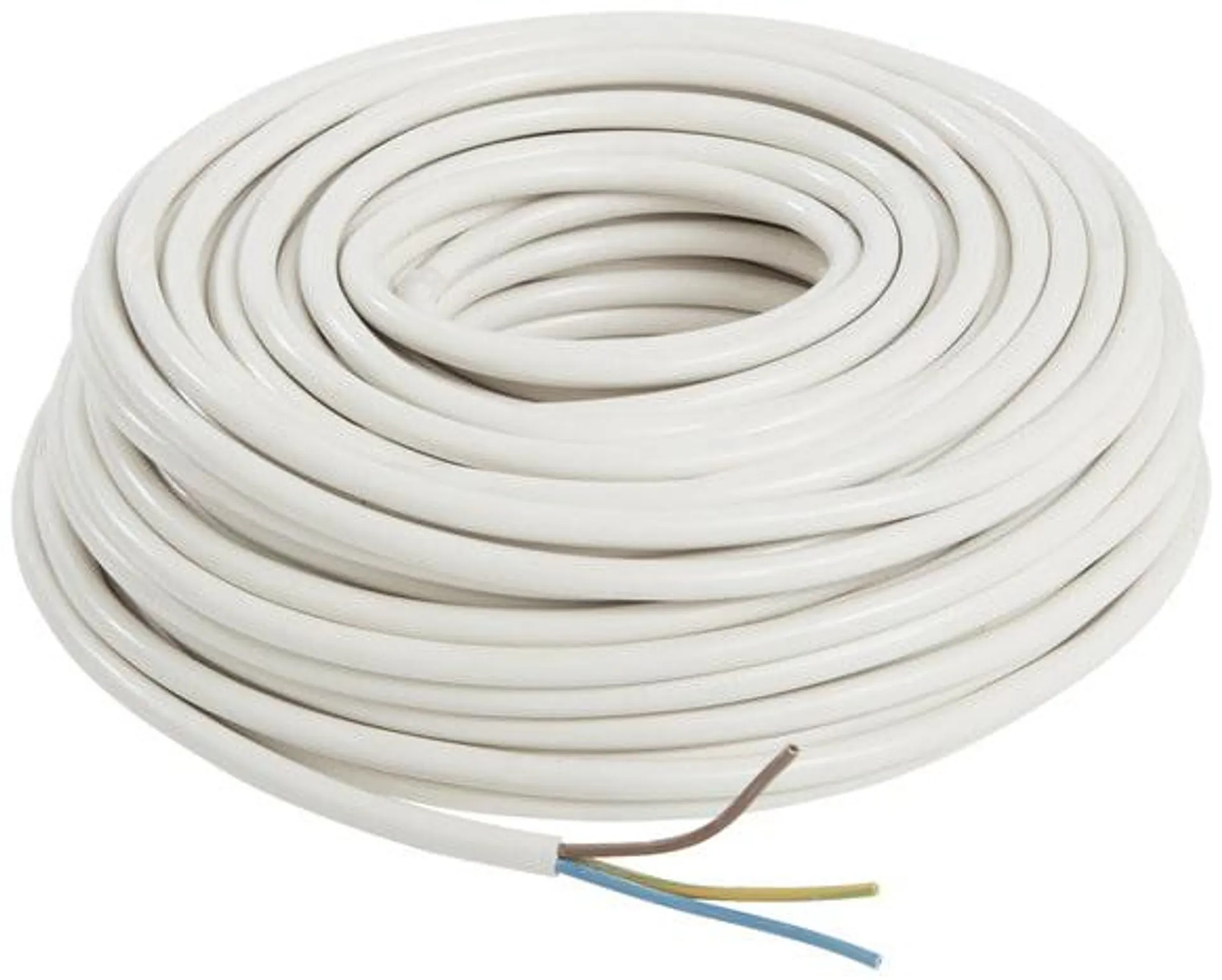 Câble électrique H05VVF 3G2,5mm² blanc - 50 m - Nexans