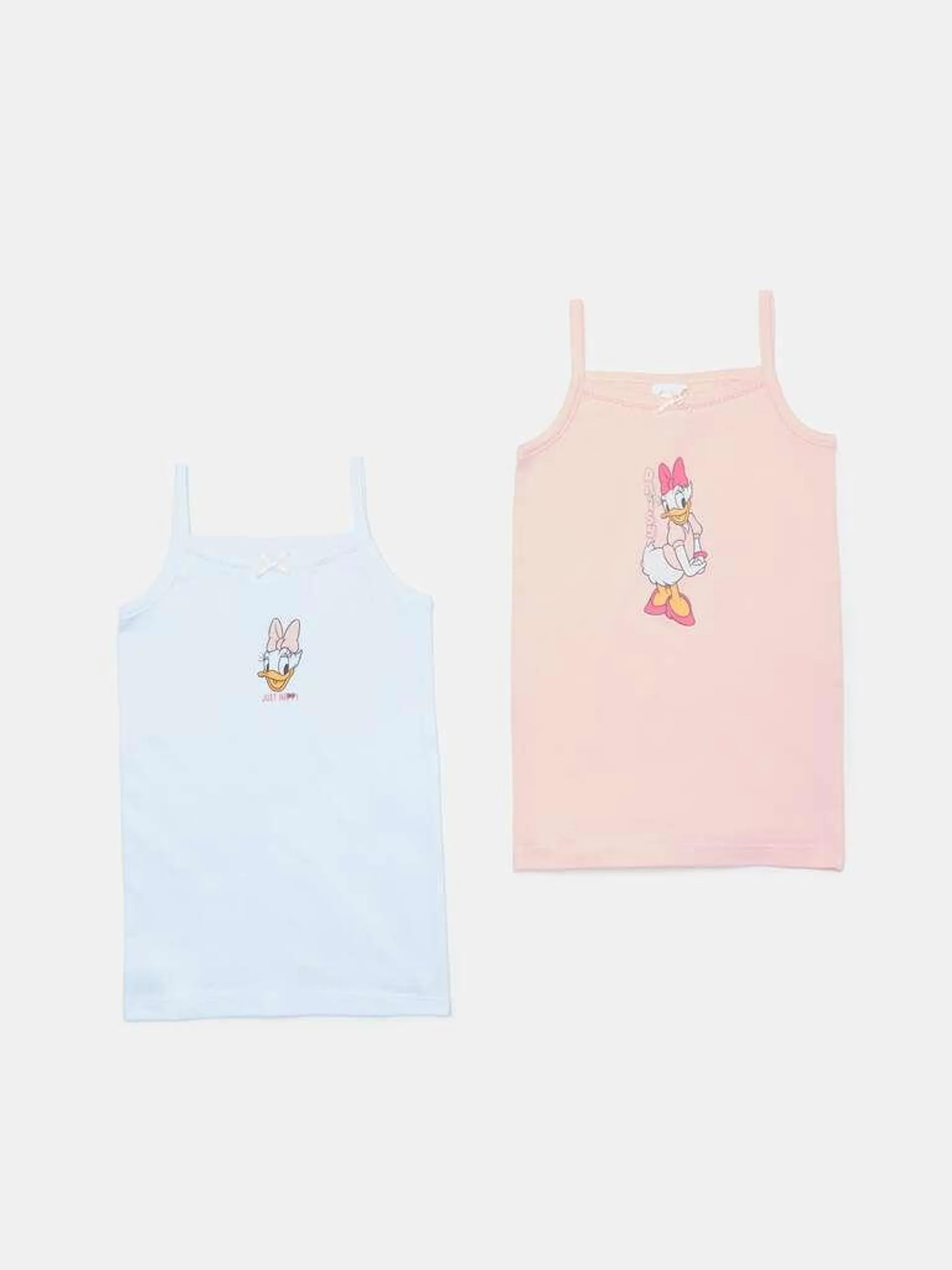 Two-pack Donald Duck 90 vests in organic cotton Blanc/rose