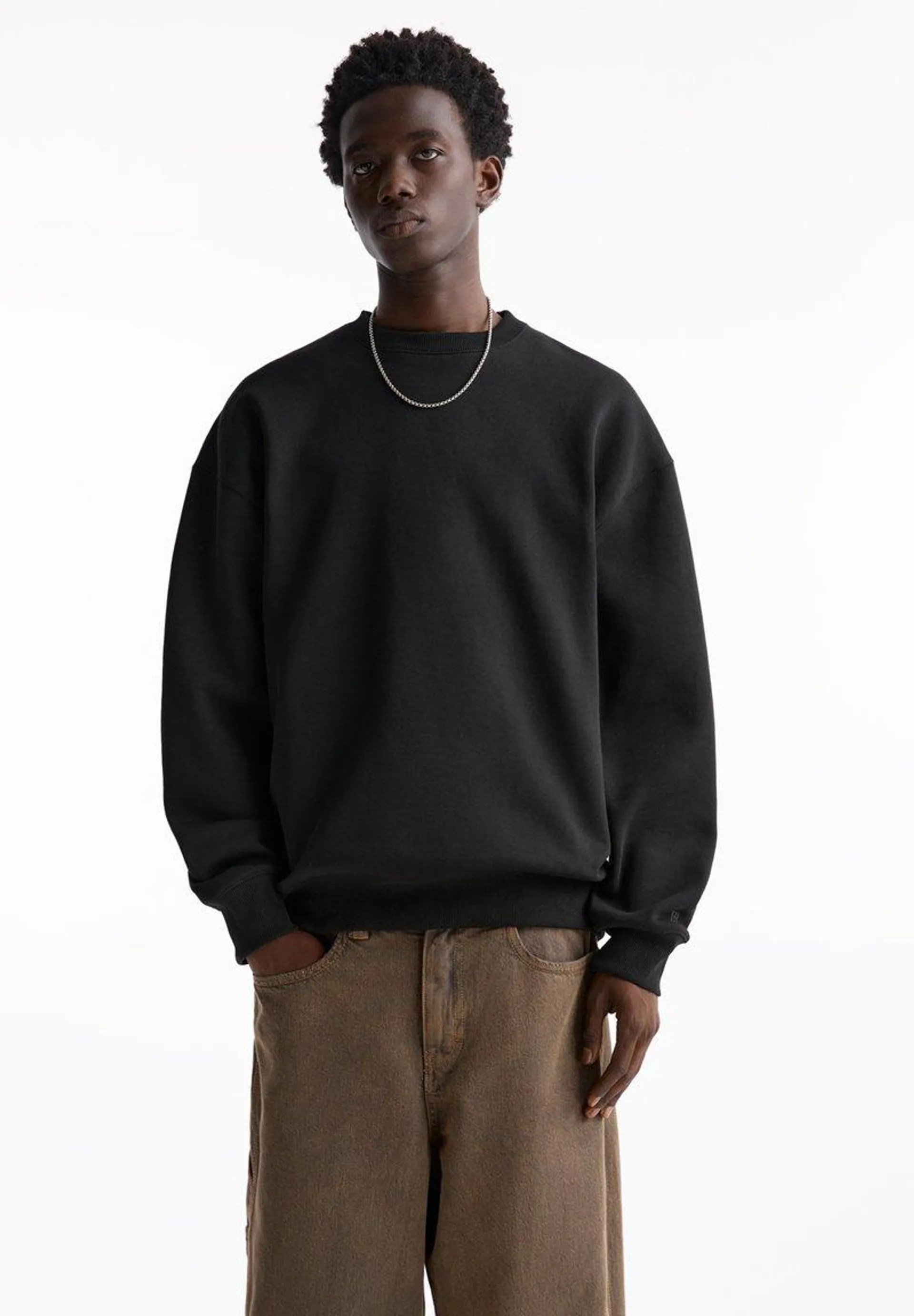 ROUND NECK - Sweatshirt - black