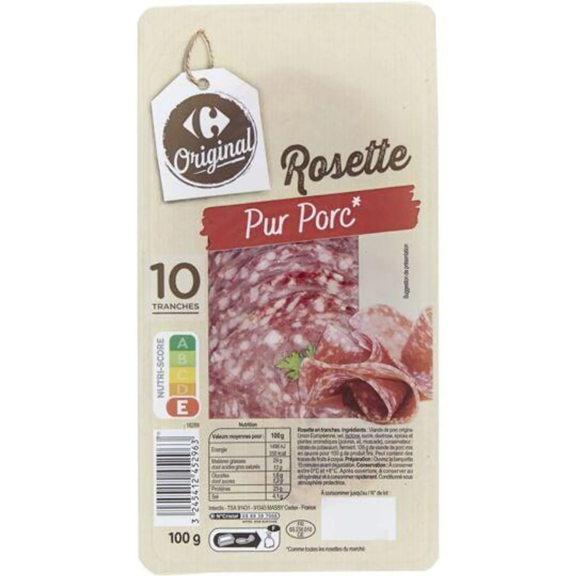 Rosette pur porc CARREFOUR ORIGINAL