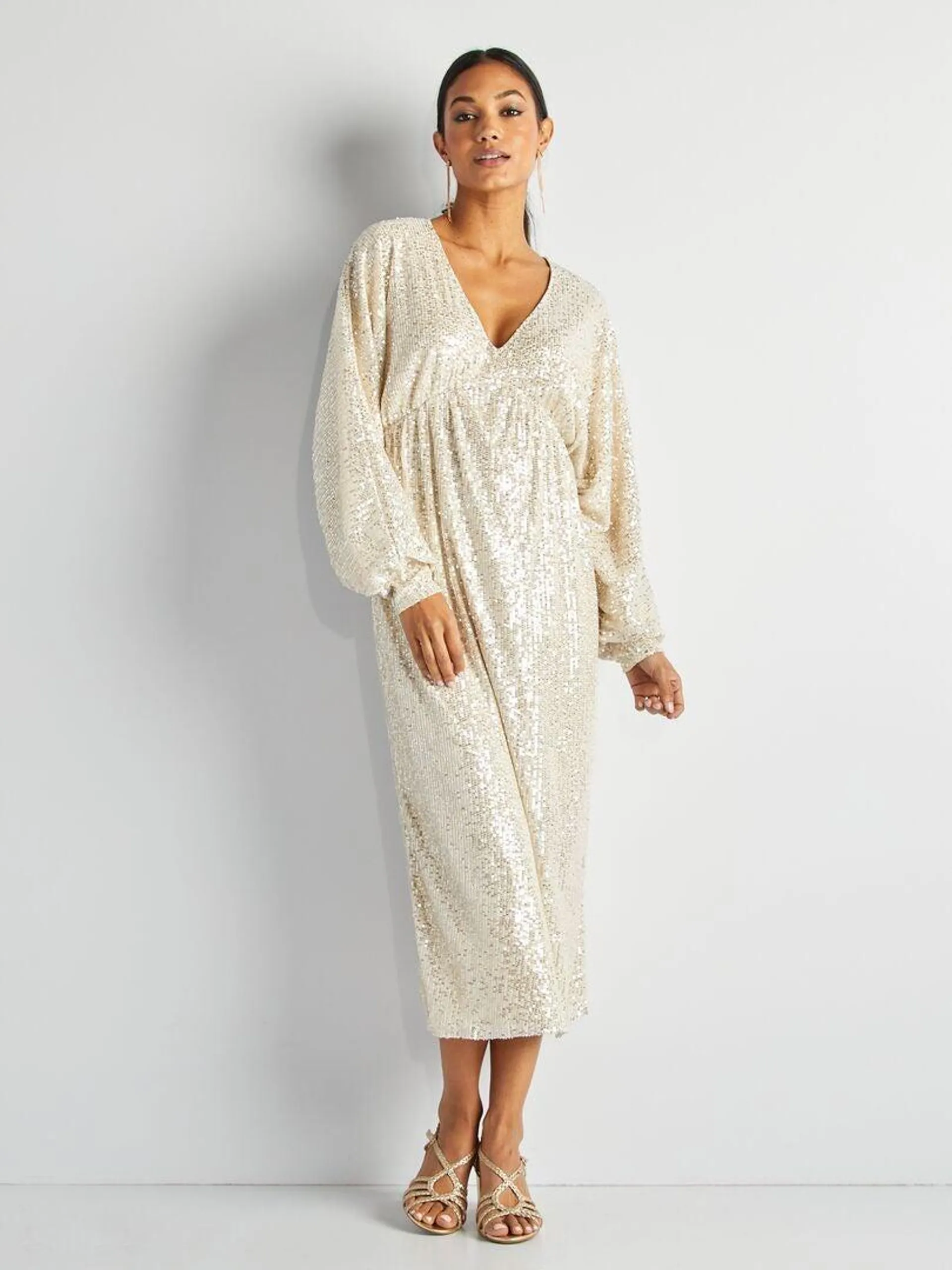 Robe longue de fêtes - Beige