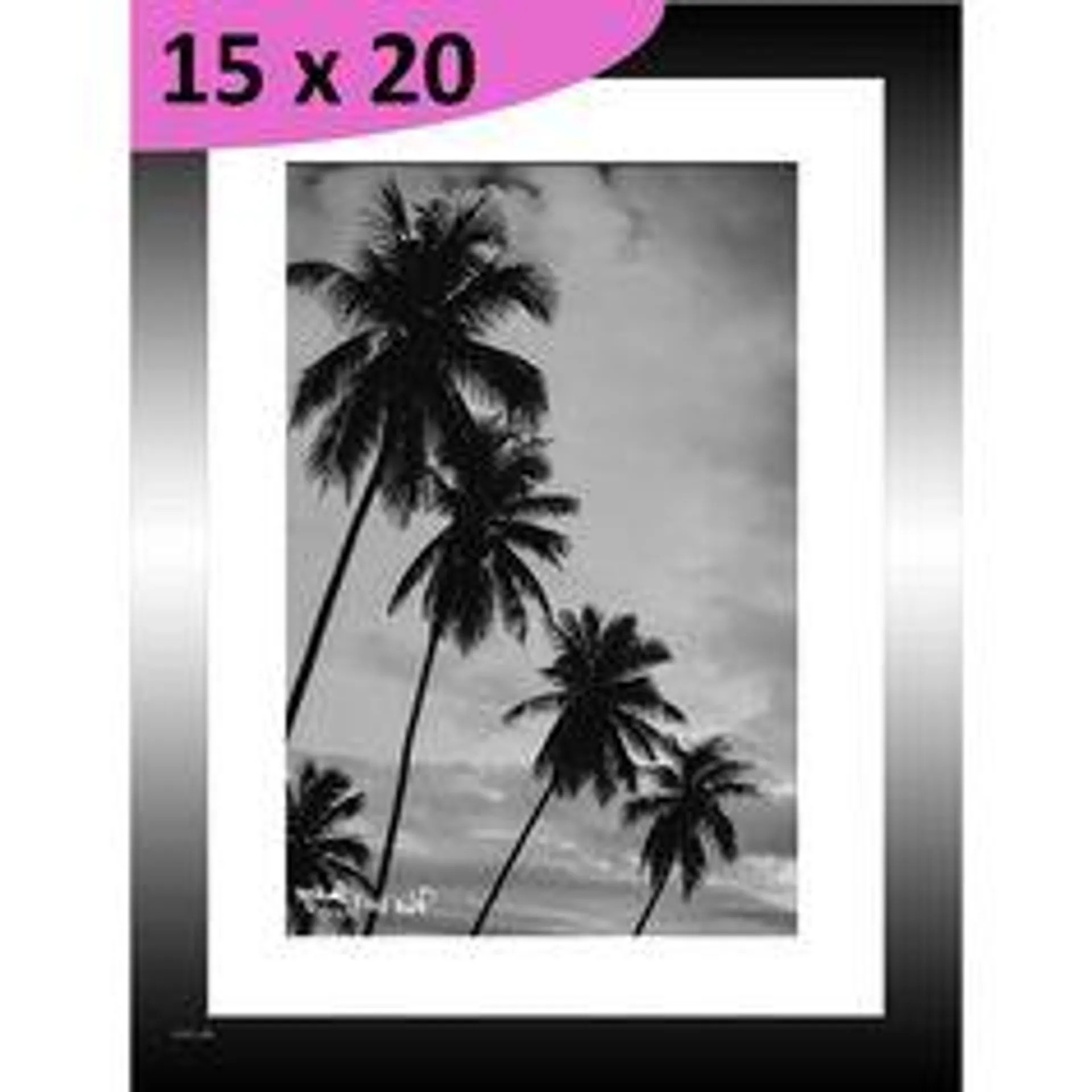 Tableau photo PALMIERS cadre noir 15x20cm