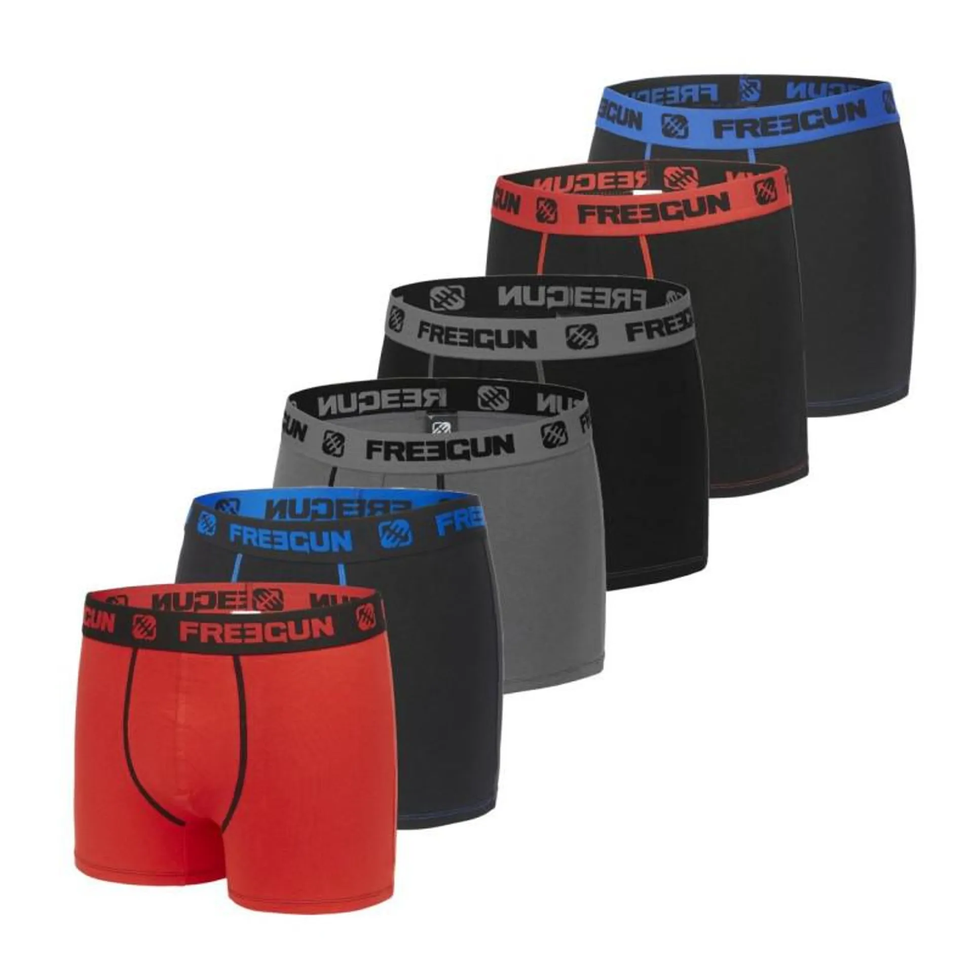 Lot de 6 boxers garçon en Coton Freegun