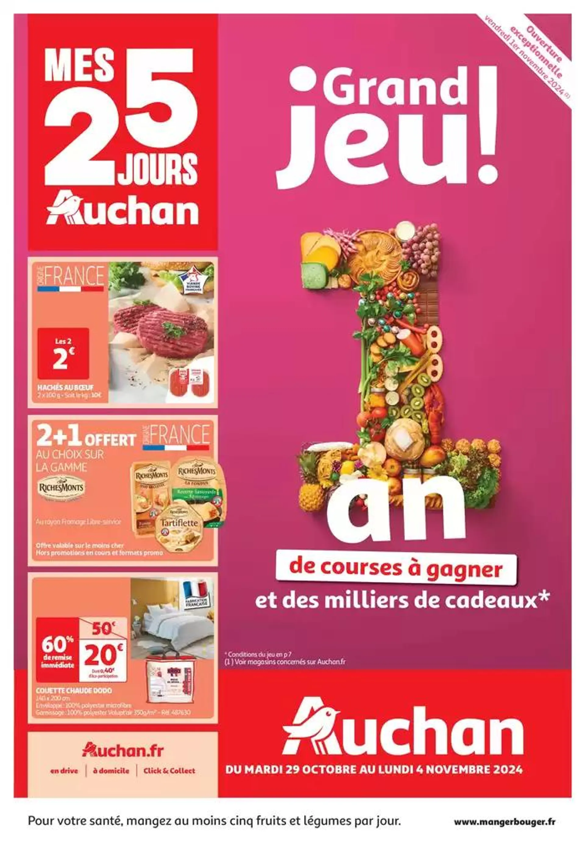 Top depart : 25 jours Auchan  du 29 octobre au 4 novembre 2024 - Catalogue page 1