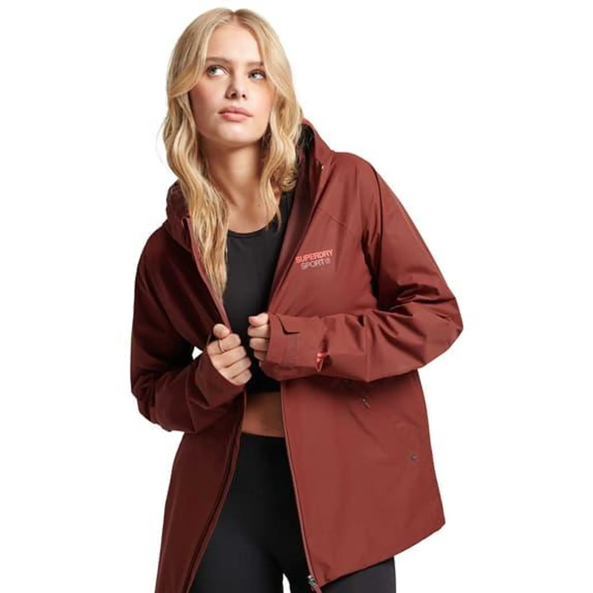 Veste Superdry Waterproof rouge foncé femme