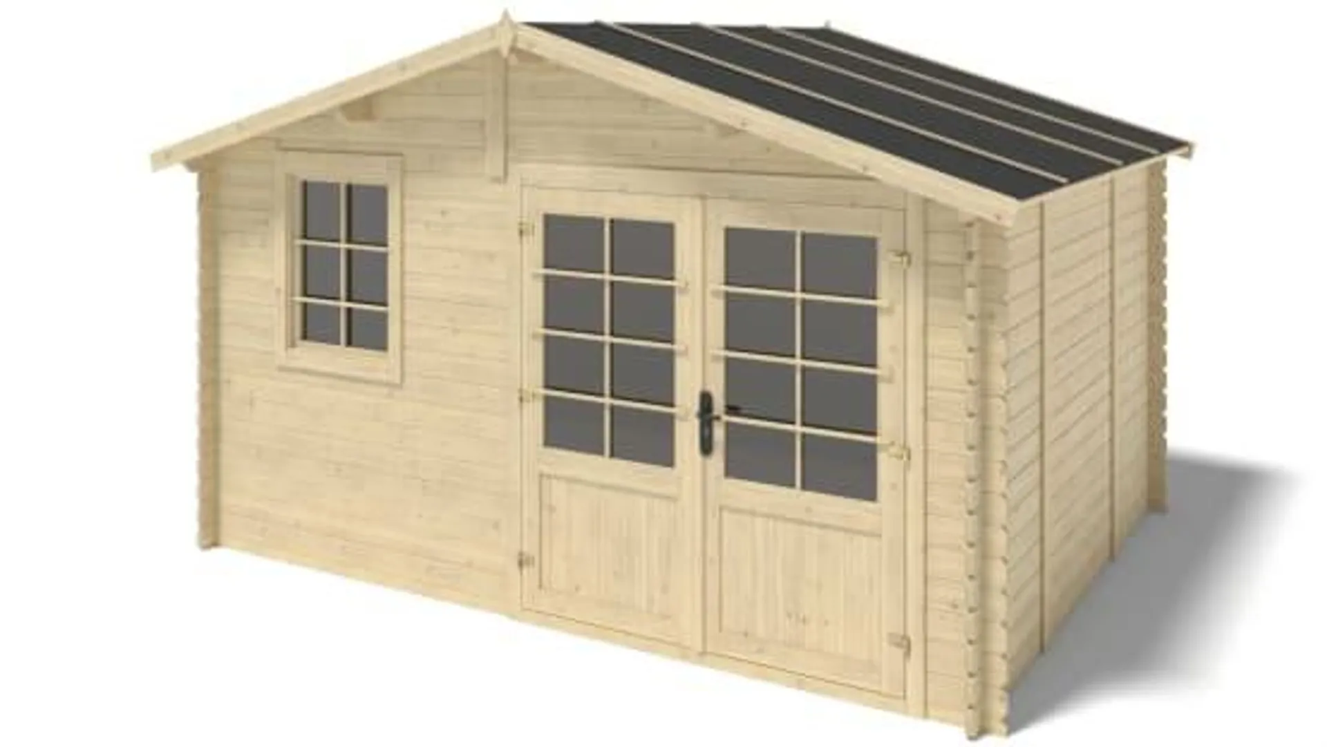 Abri de jardin en bois - 12m2 - 4x3m - Ep. 28mm - Couleur: naturel - DOM710