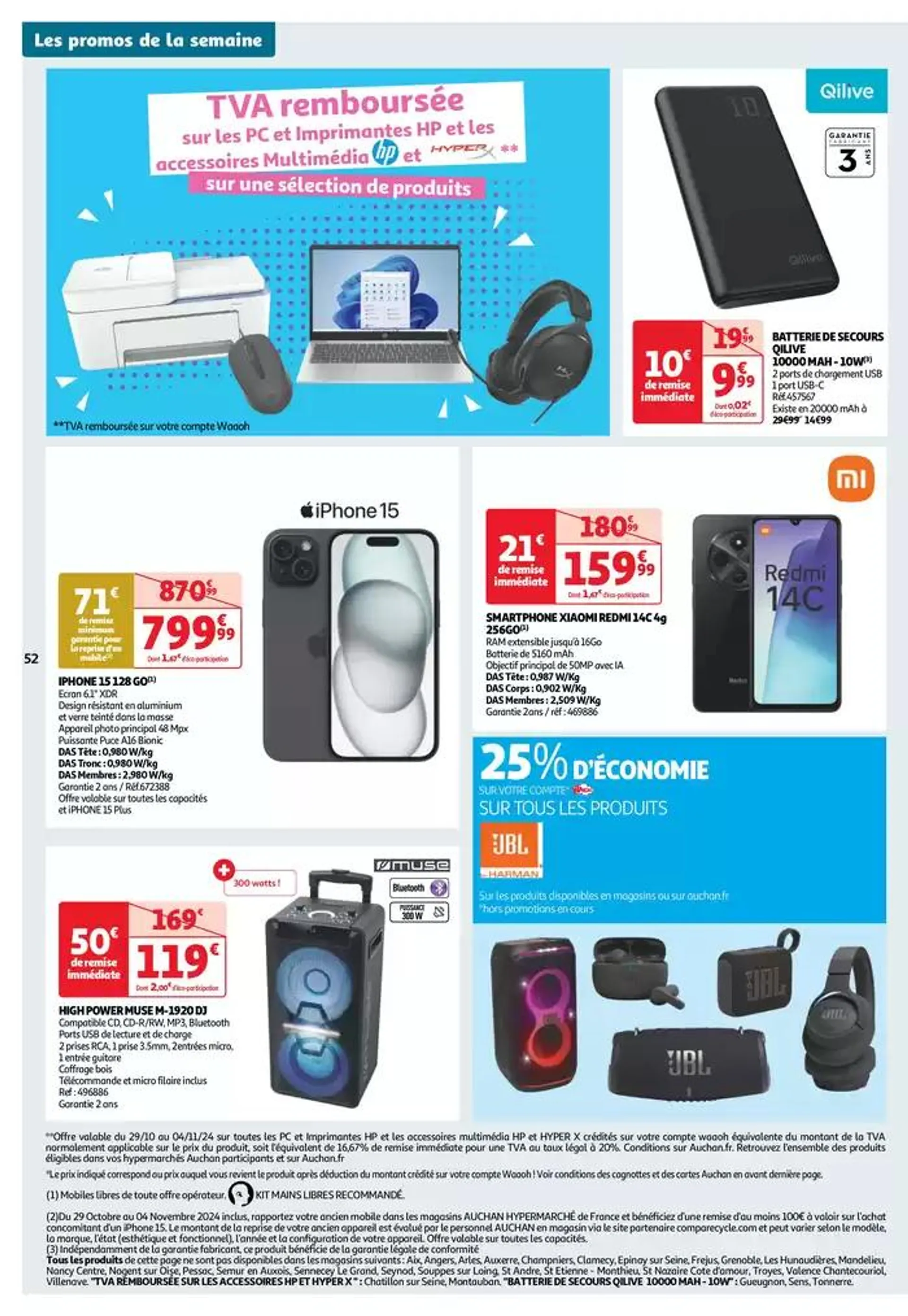 Top depart : 25 jours Auchan  du 29 octobre au 4 novembre 2024 - Catalogue page 52