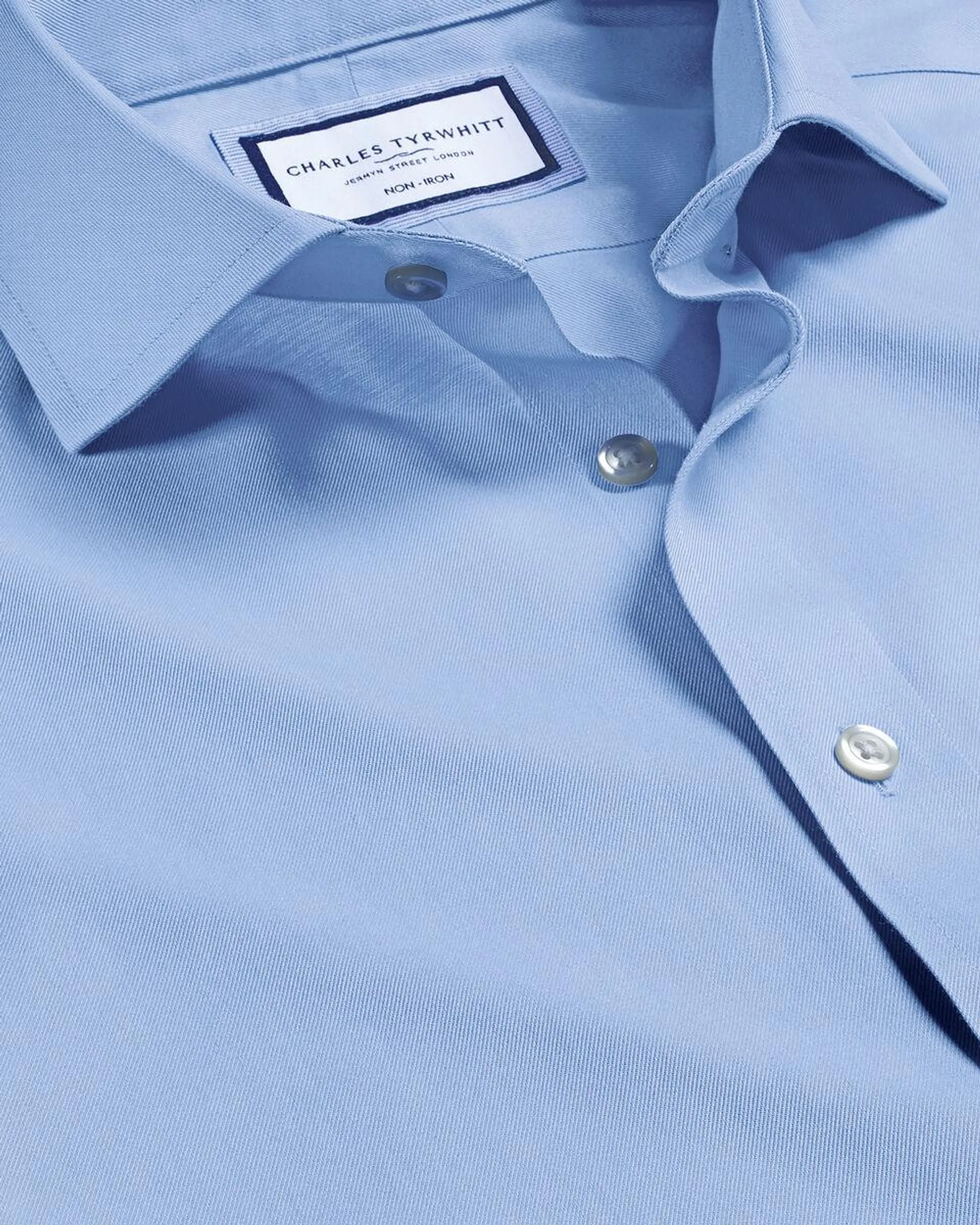 details about product: Cutaway Collar Non-Iron Twill Shirt - Cornflower Blue