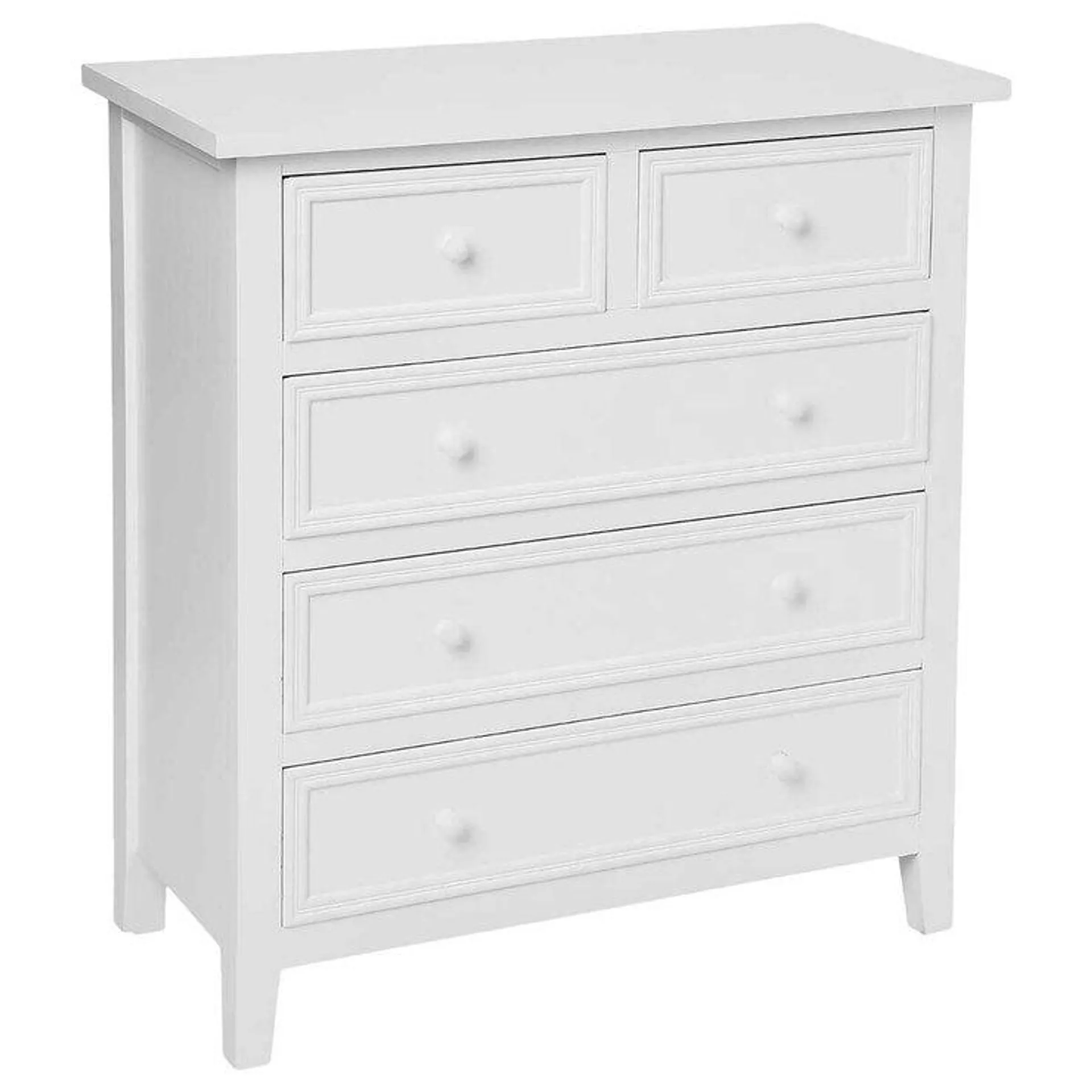 COMMODE 5 TIROIRS BLANC CHARME