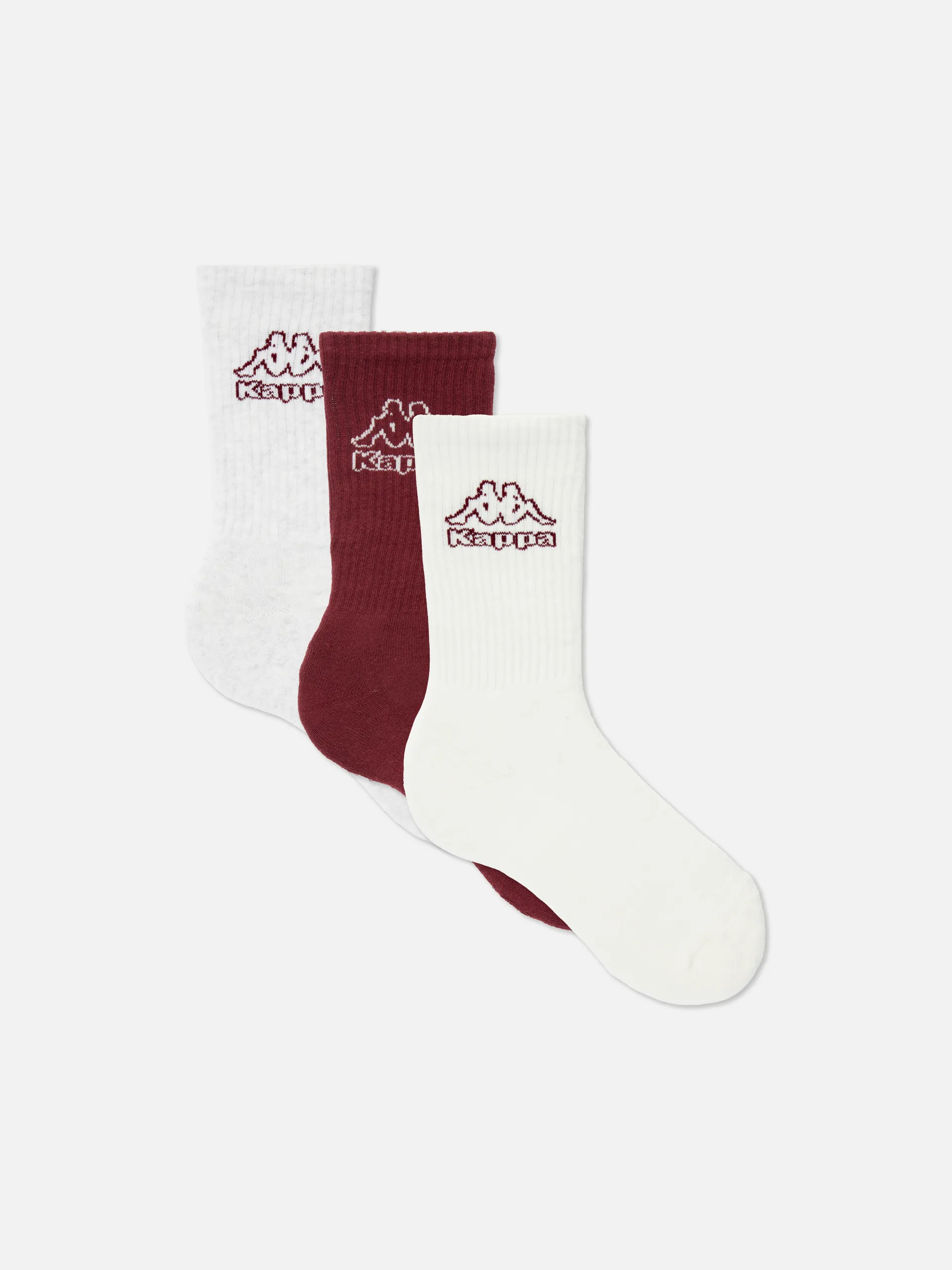 3pk Kappa x Primark Ribbed Crew Socks