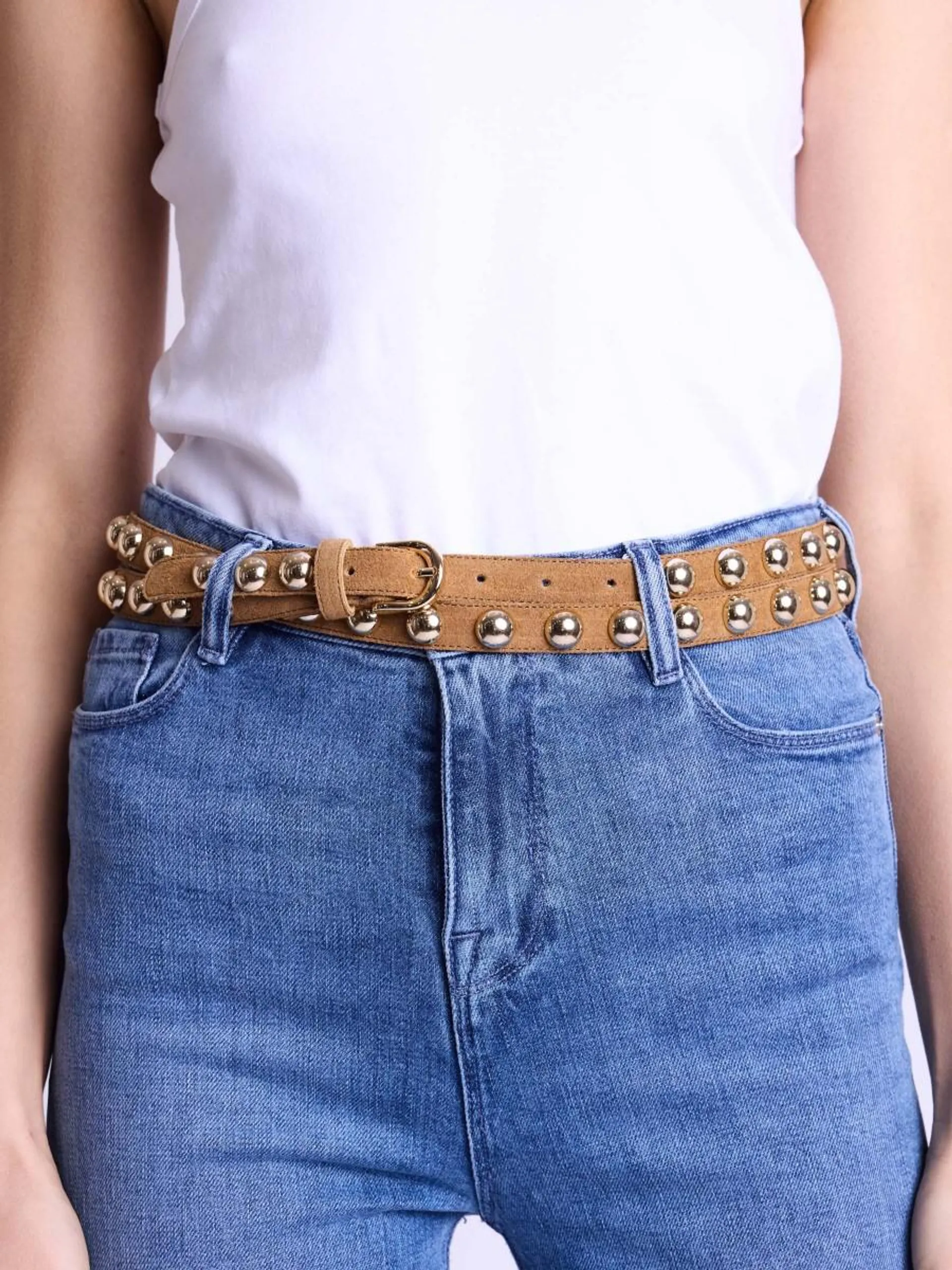 OHLINASTUDS | Ceinture double tour en daim