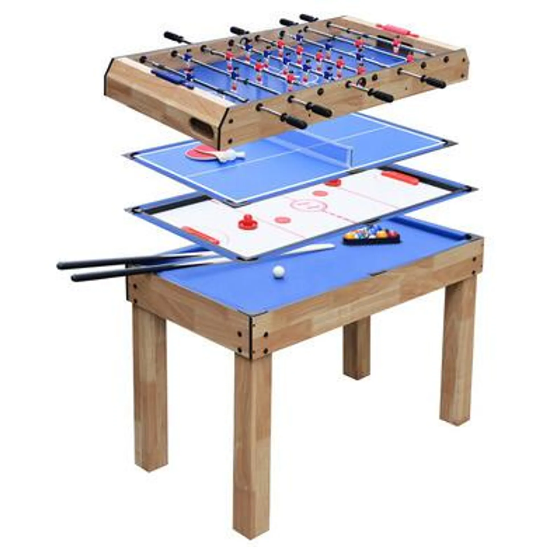 Table multi jeux en bois 4 en 1