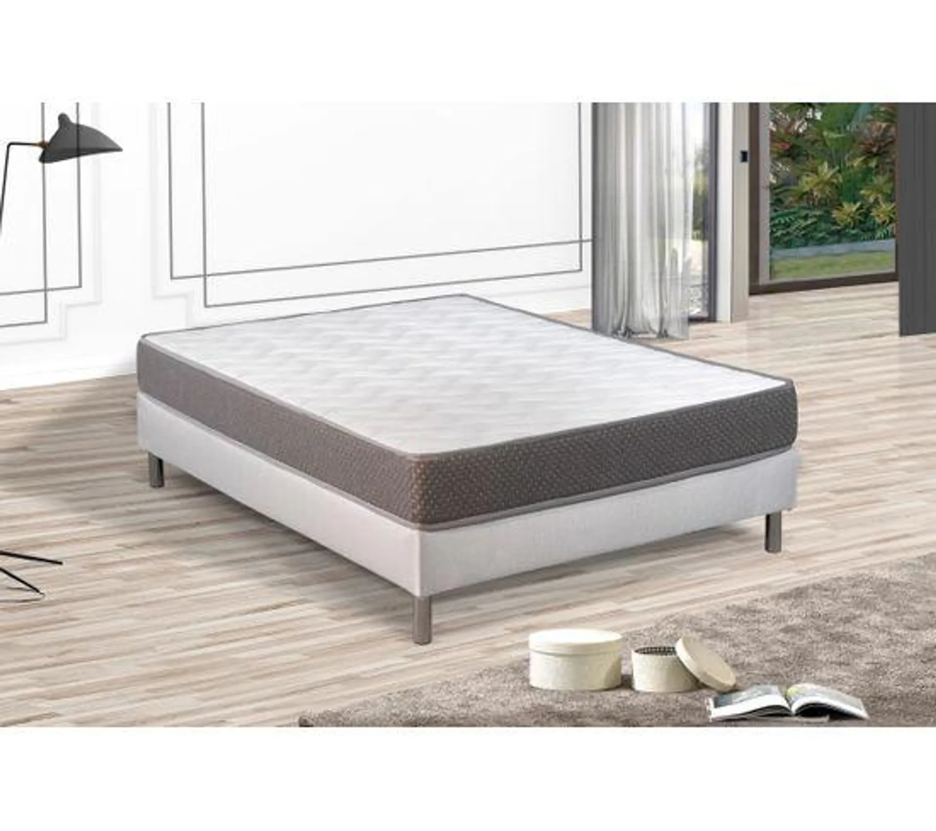 Matelas ressorts 140 x 190 cm BRENDA ép. 21 cm avec 2 oreillers