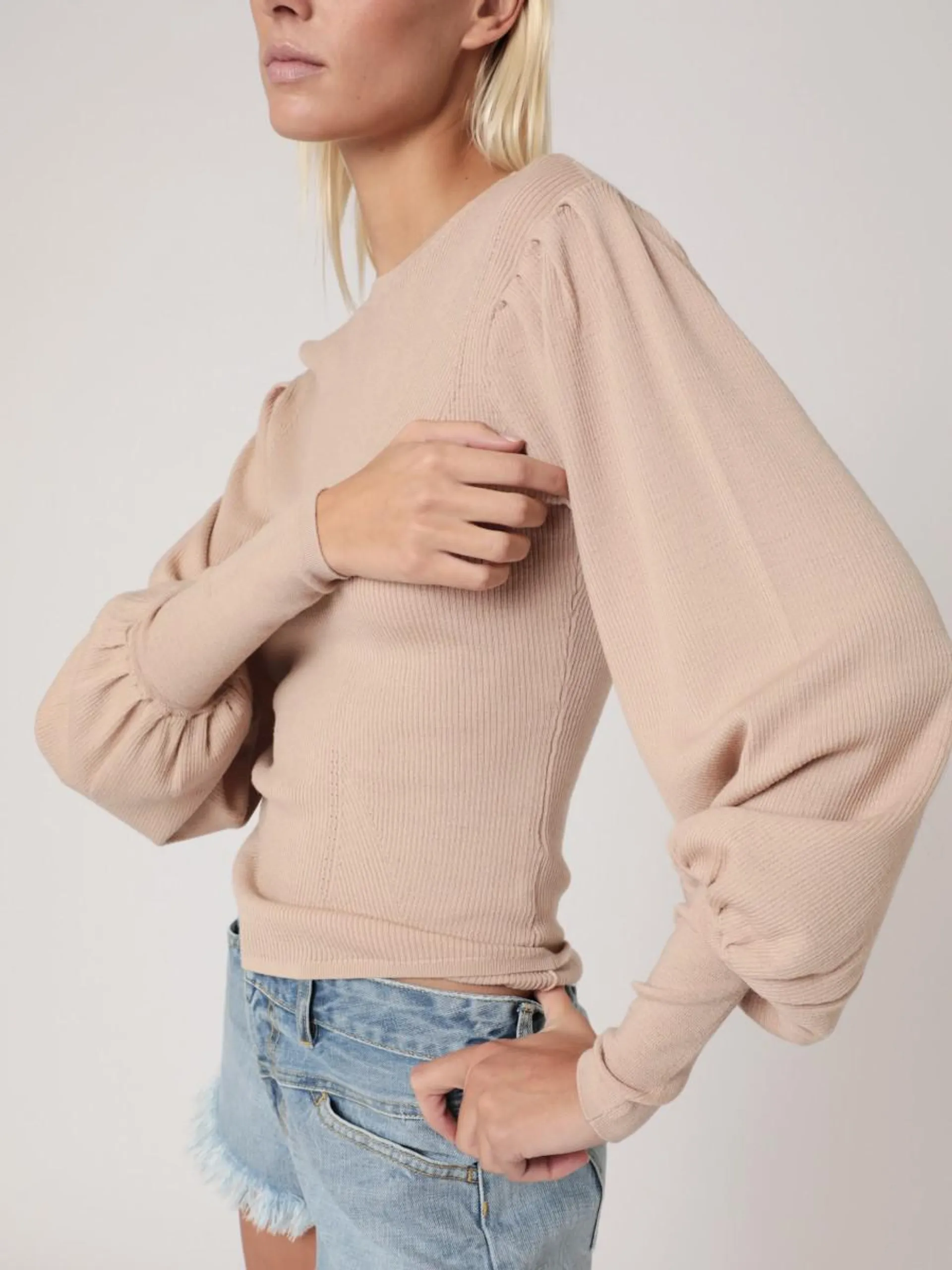 ARIA | Pull manches longues bouffantes en laine