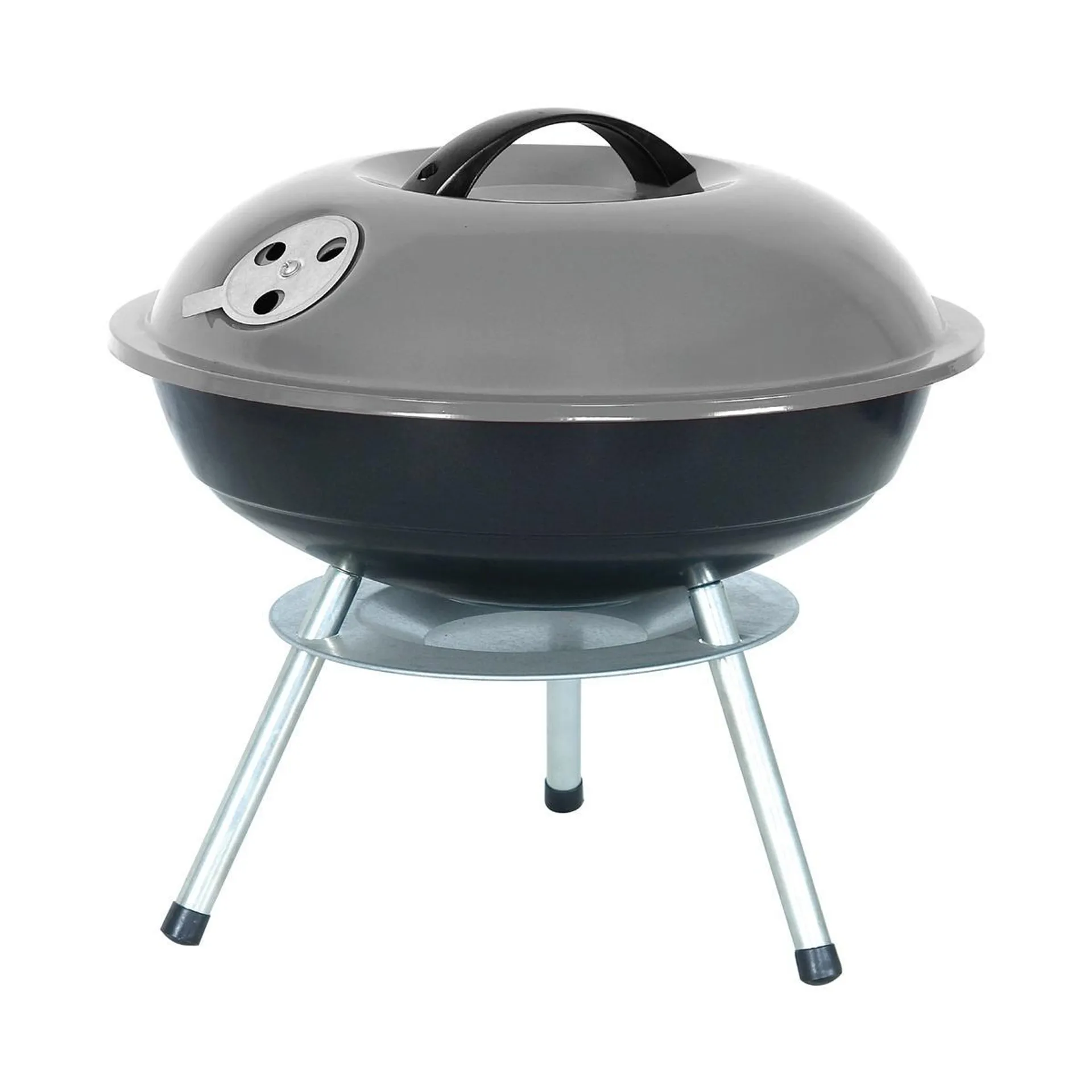 Barbecue boule au charbon - 37 x 37 x H 37 cm - gris, noir