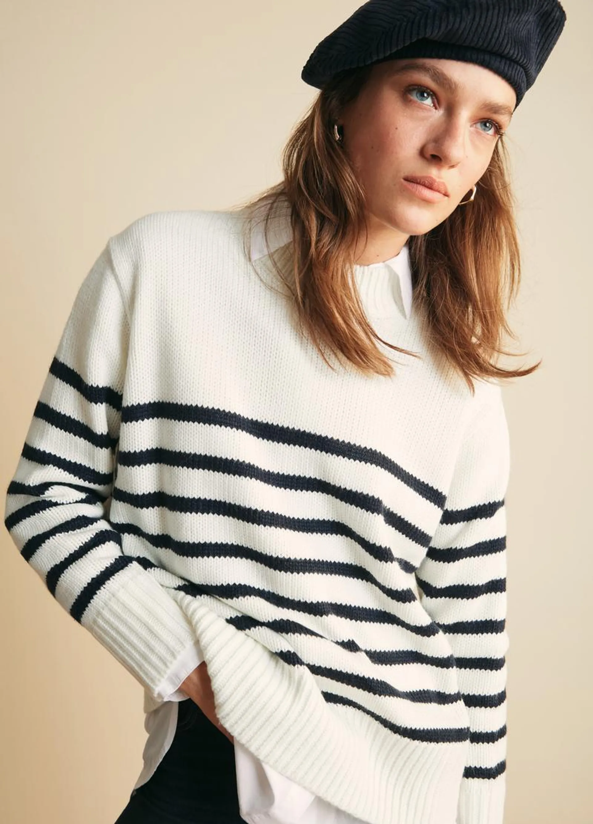 PIOMBO turtleneck pullover with striped pattern