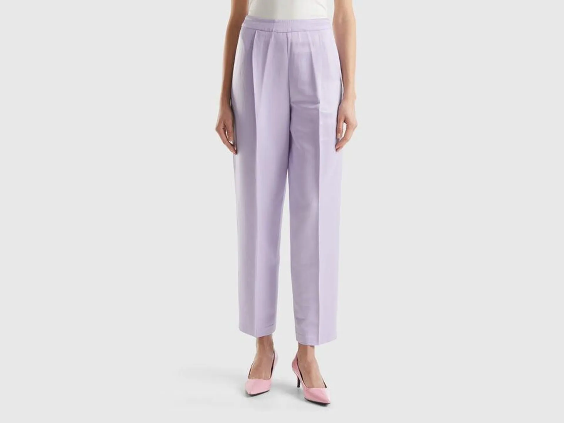 Pantalon effet satin