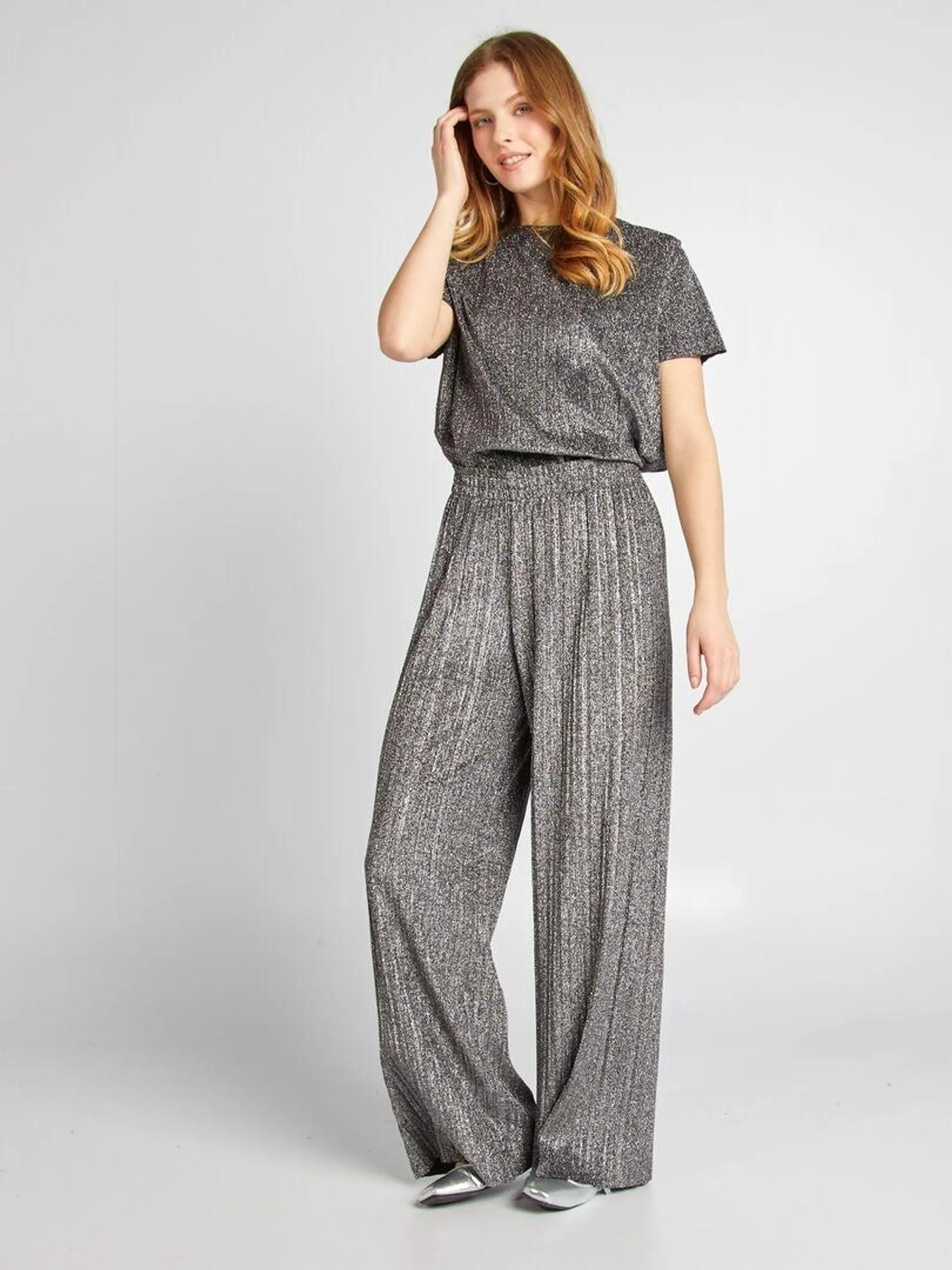 Pantalon en maille bisou - Gris