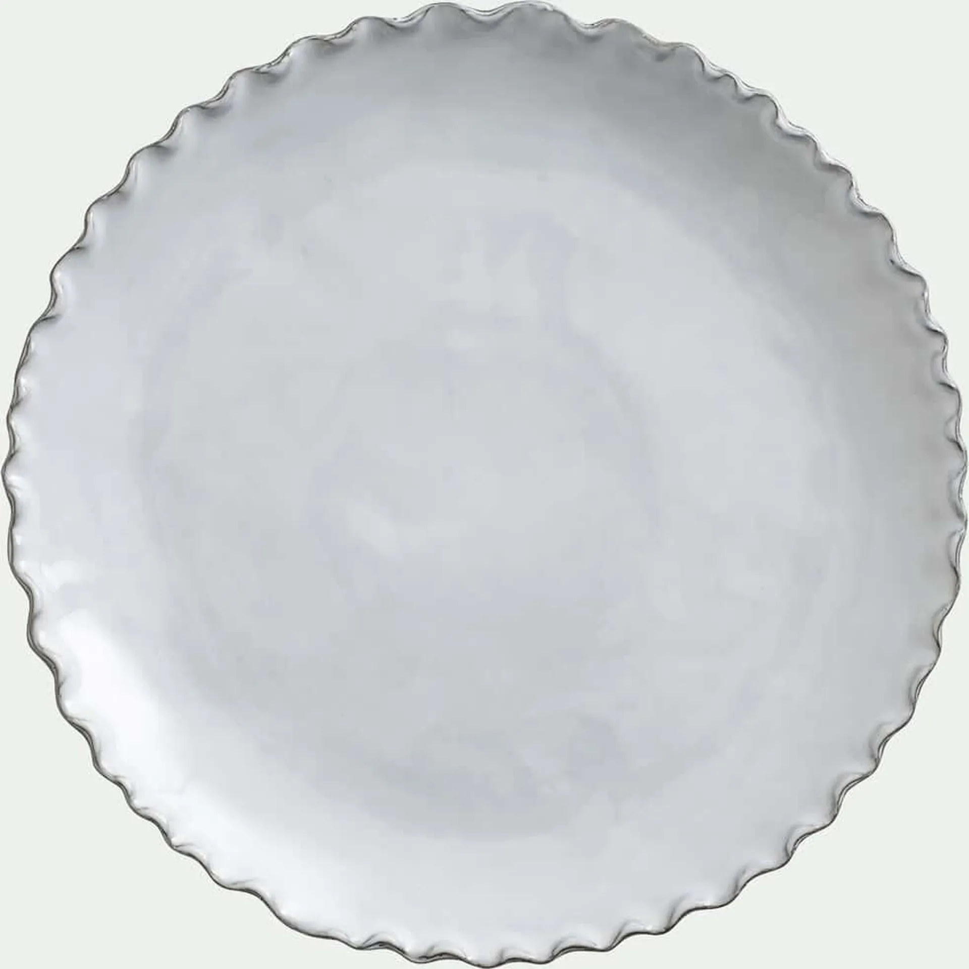 ONDULA Assiette plate en grès D28cm - blanc