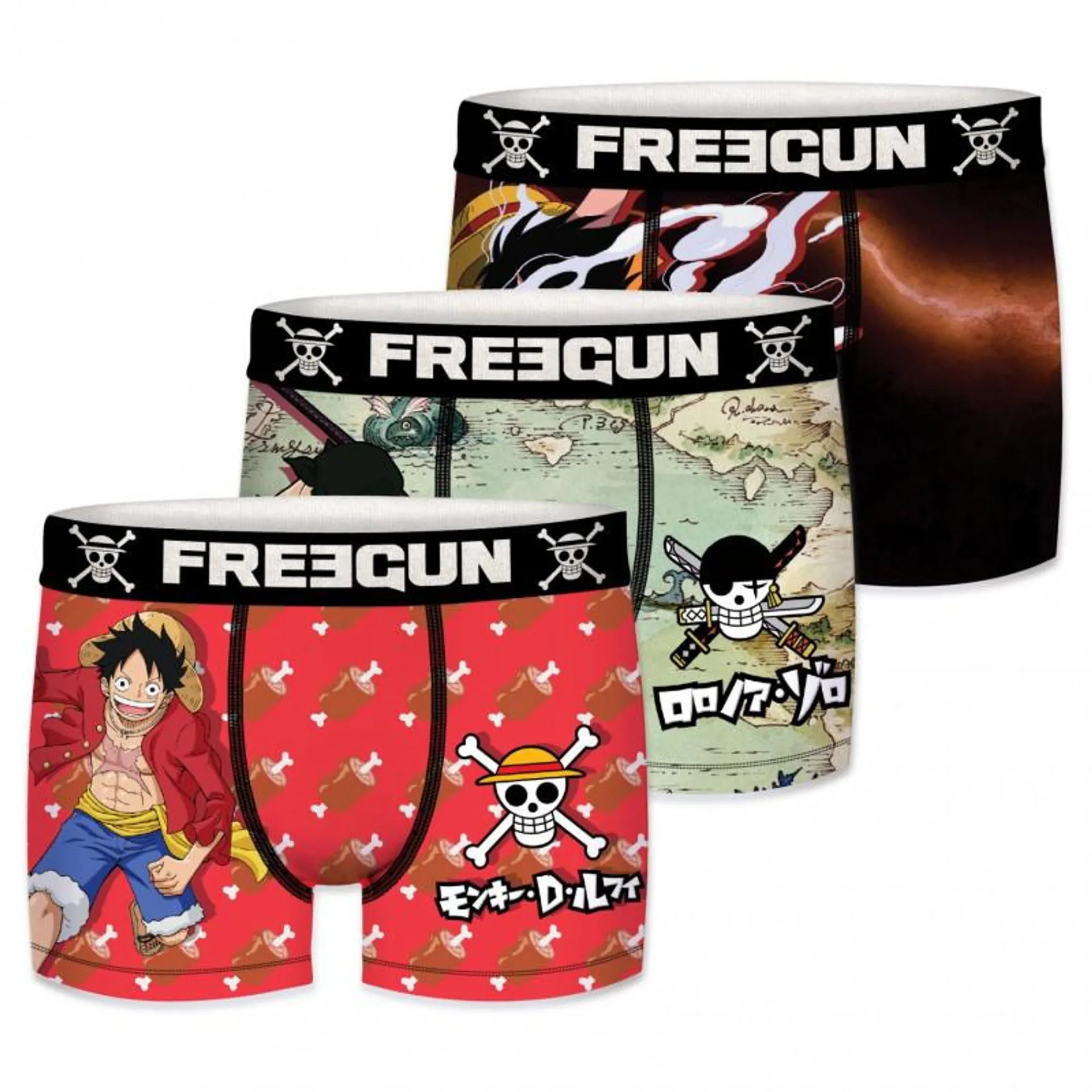 Lot de 3 Boxers Freegun garçon One piece