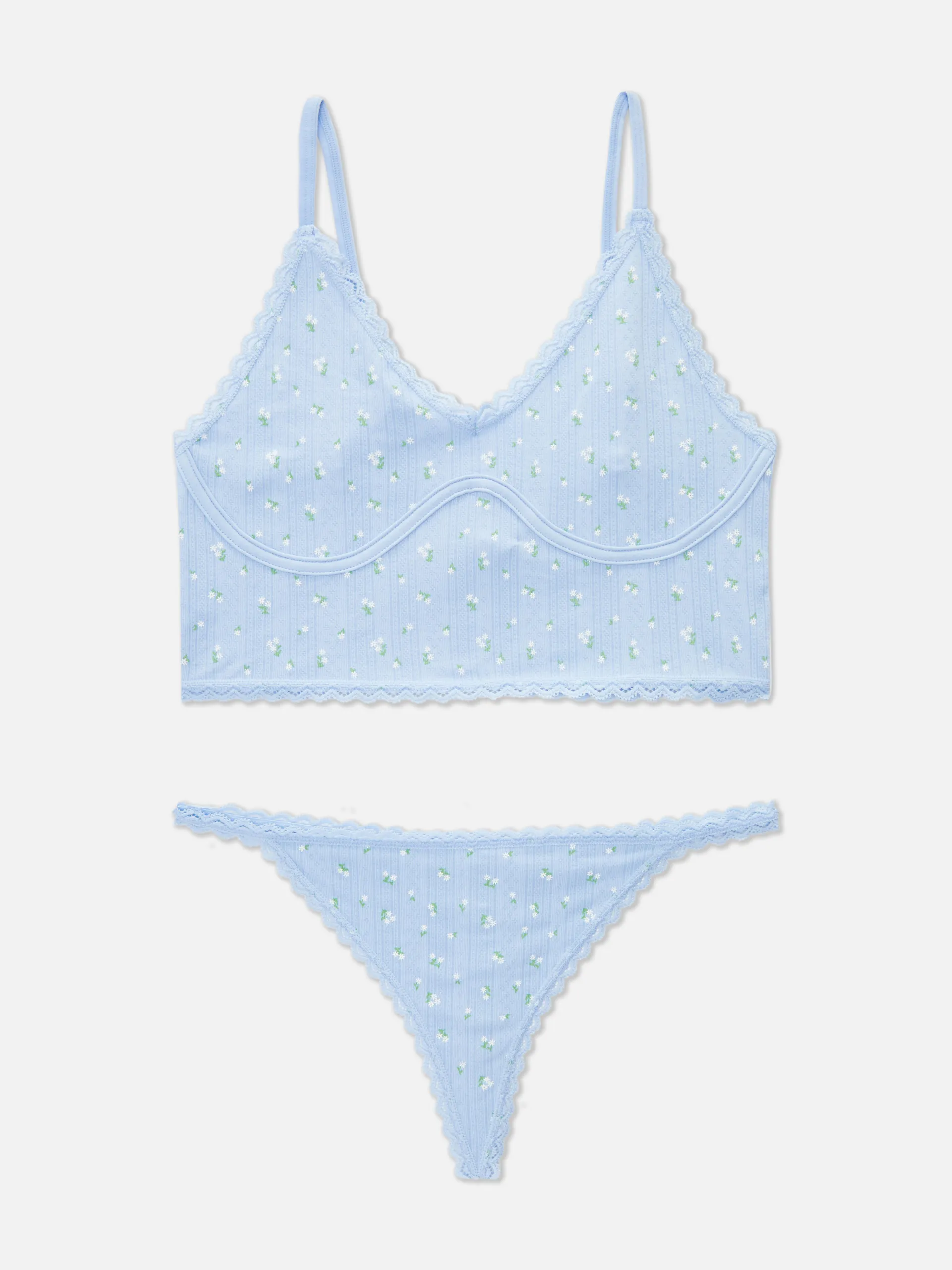 Ensemble de lingerie en pointelle non rembourré