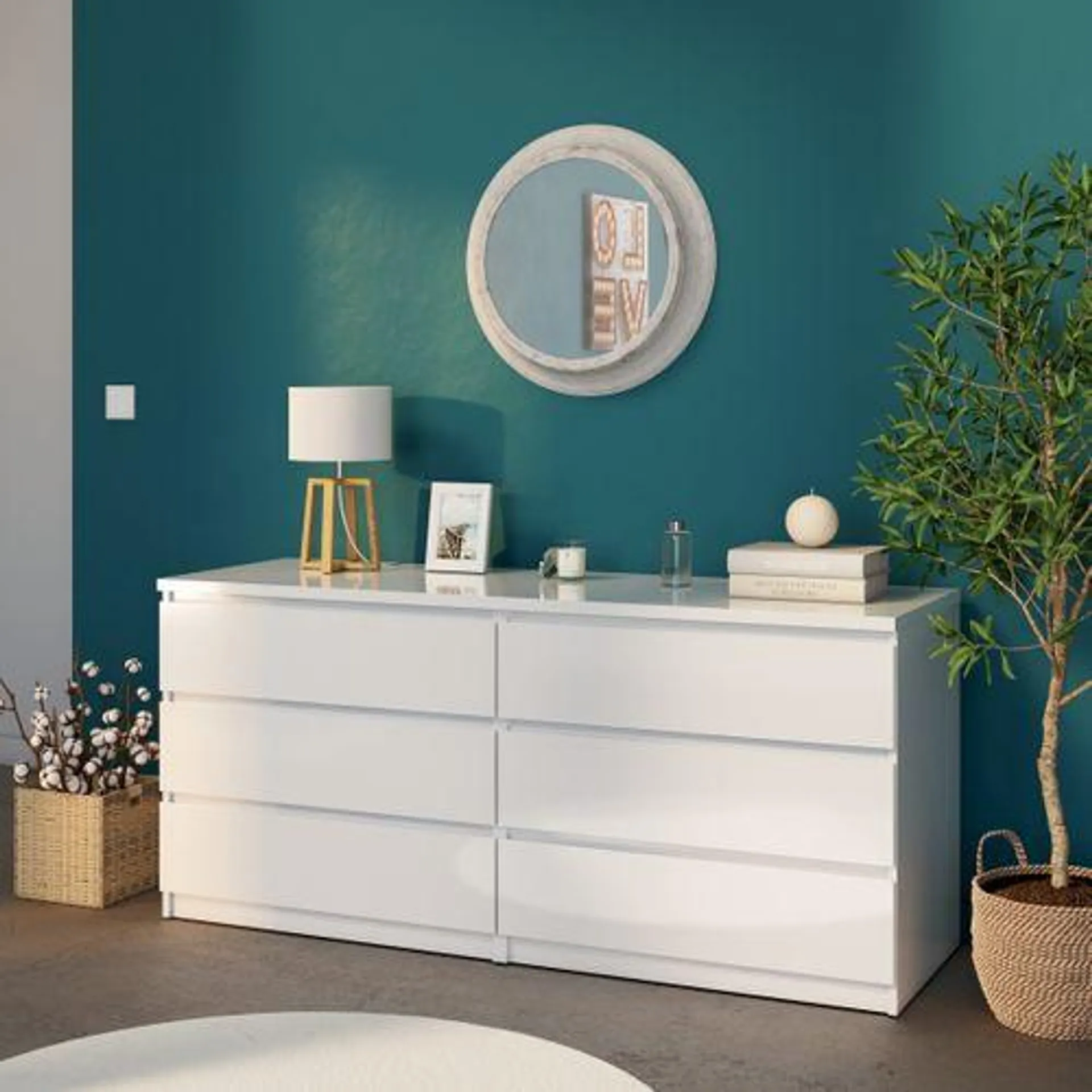 Commode 2x3 tiroirs BEST LAK Blanc