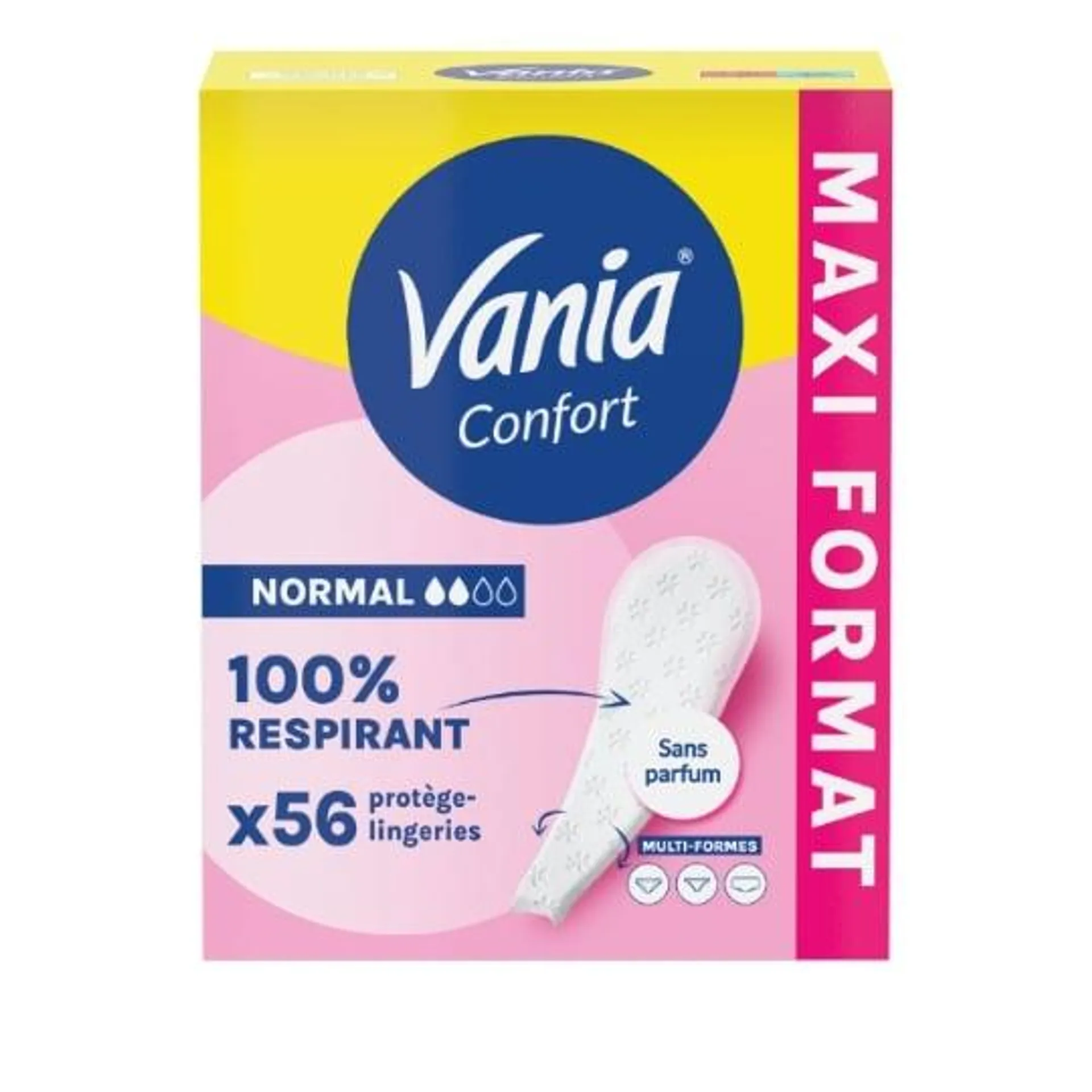 Protèges-Slips 100% Respirant sans Parfum Multi-formes Normal Confort VANIA