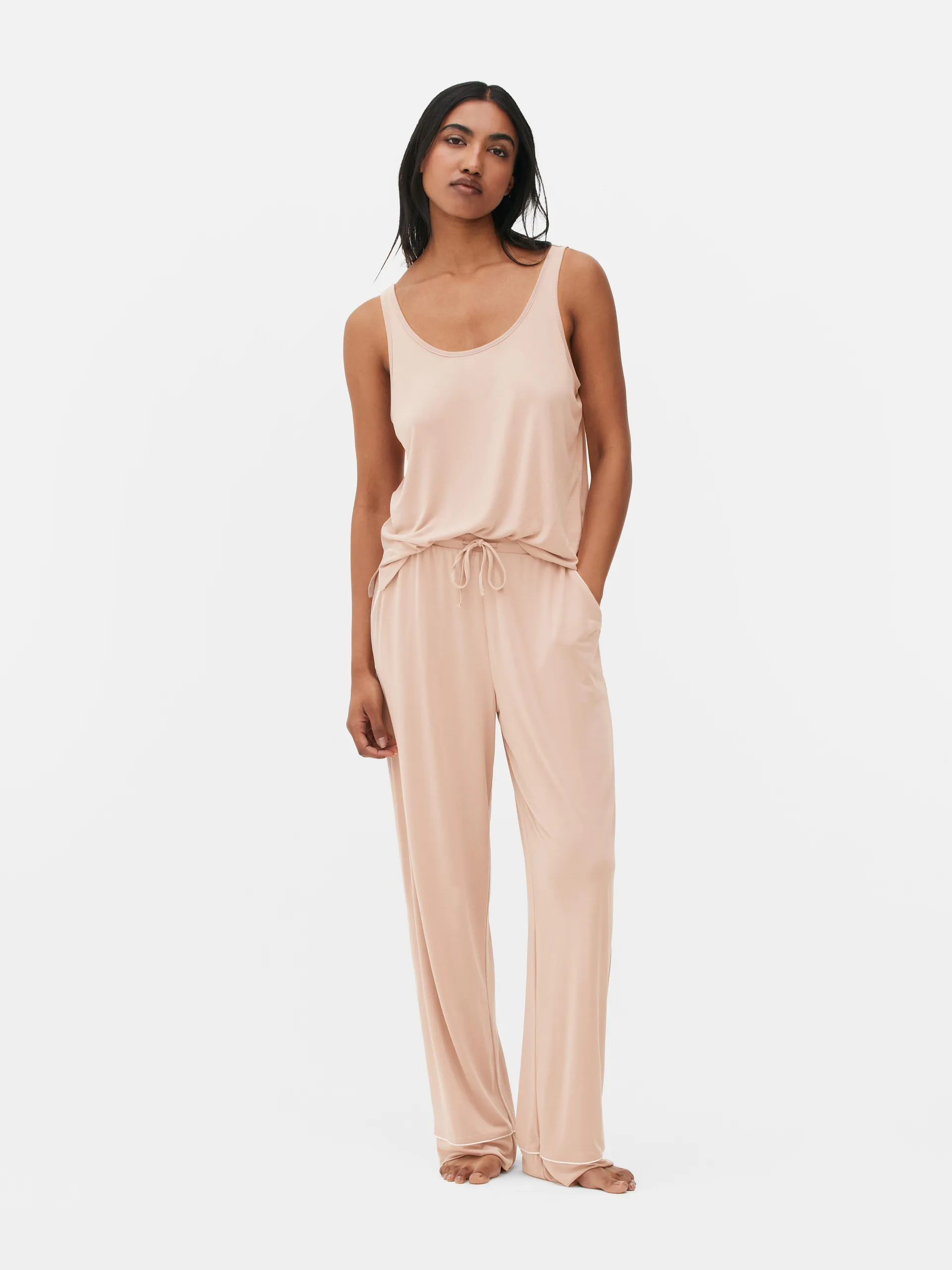 Wide-Leg Jersey Pajama Bottoms