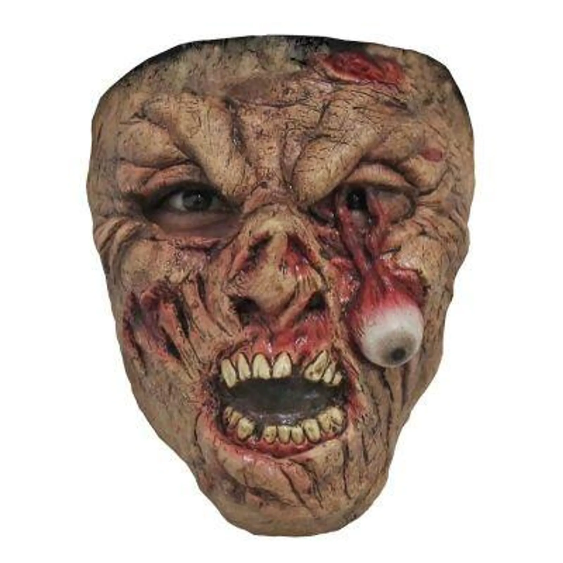 Demi Masque Latex Zombie Œil Tombant