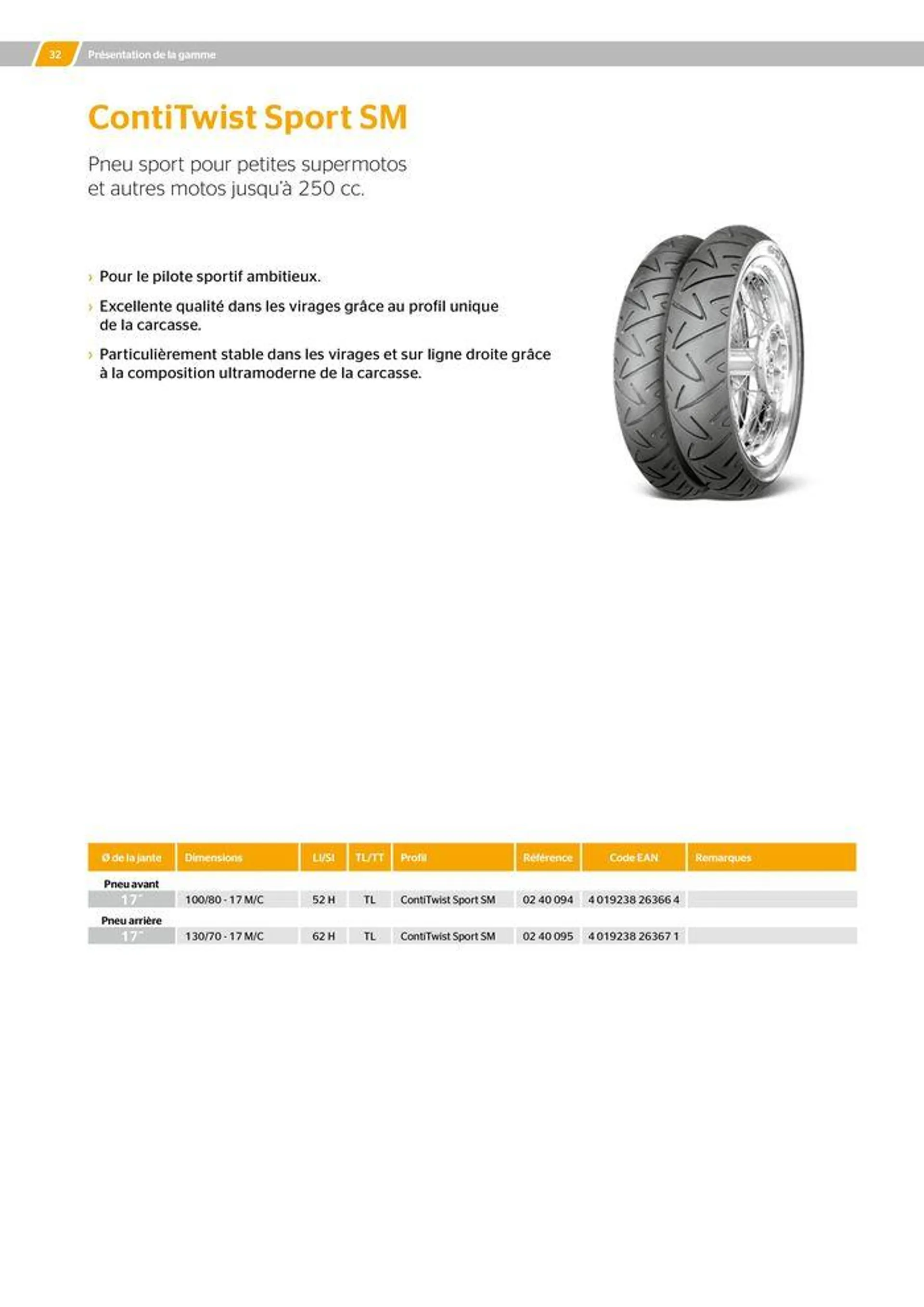 CONTINENTAL : Barème de facturation 2023 du 21 mai au 31 décembre 2024 - Catalogue page 32