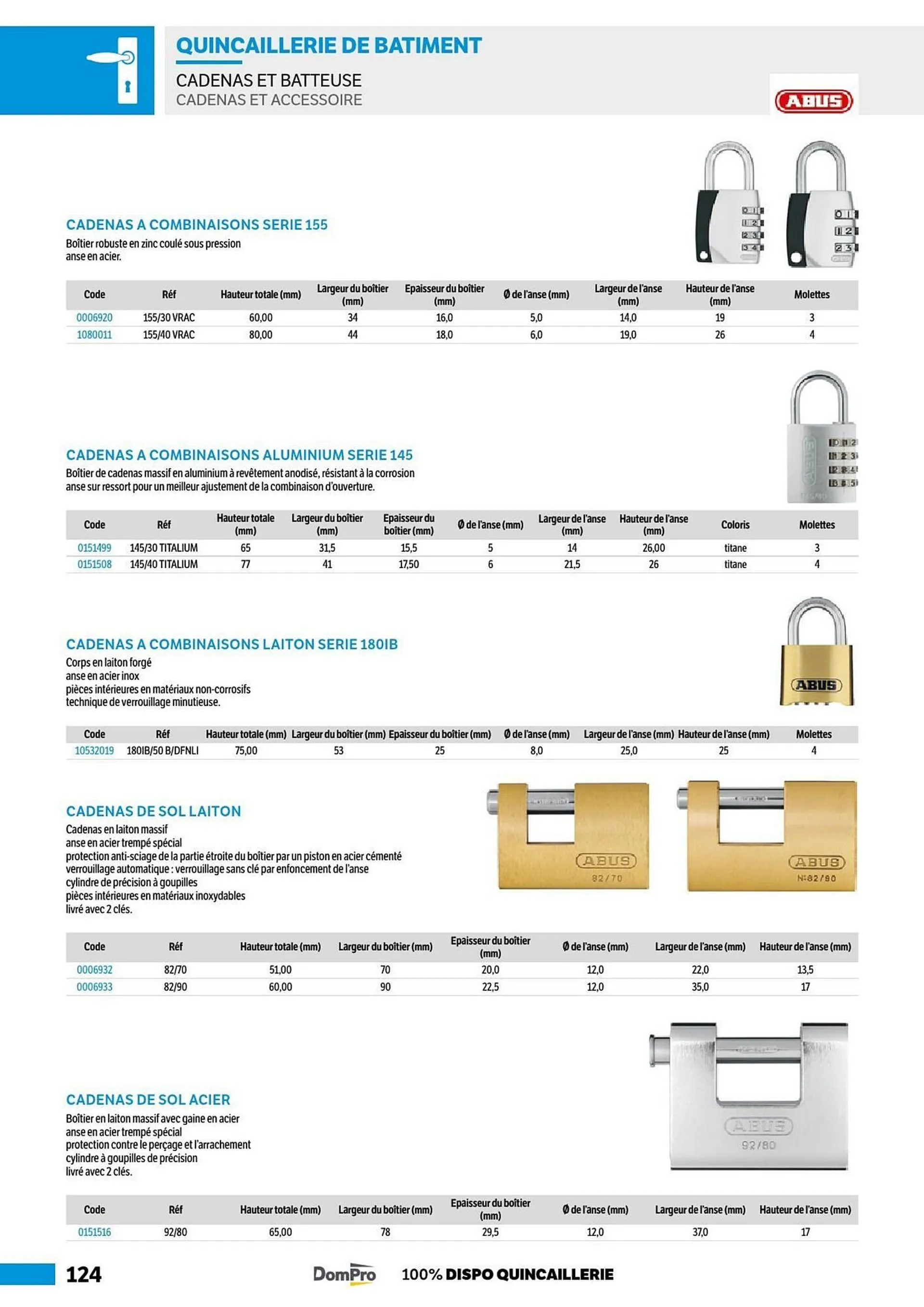 Catalogue DomPro du 8 juillet au 4 janvier 2025 - Catalogue page 124