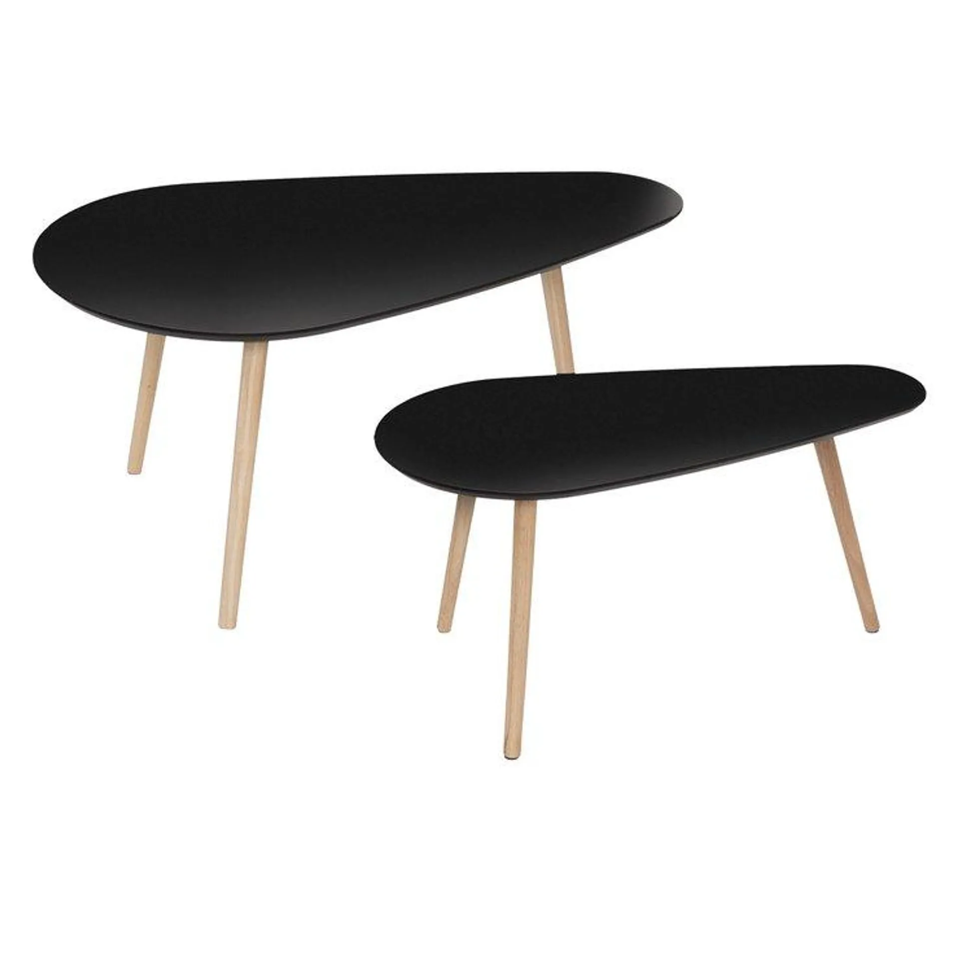 SET 2 TABLES BASSE MILEO NOIR