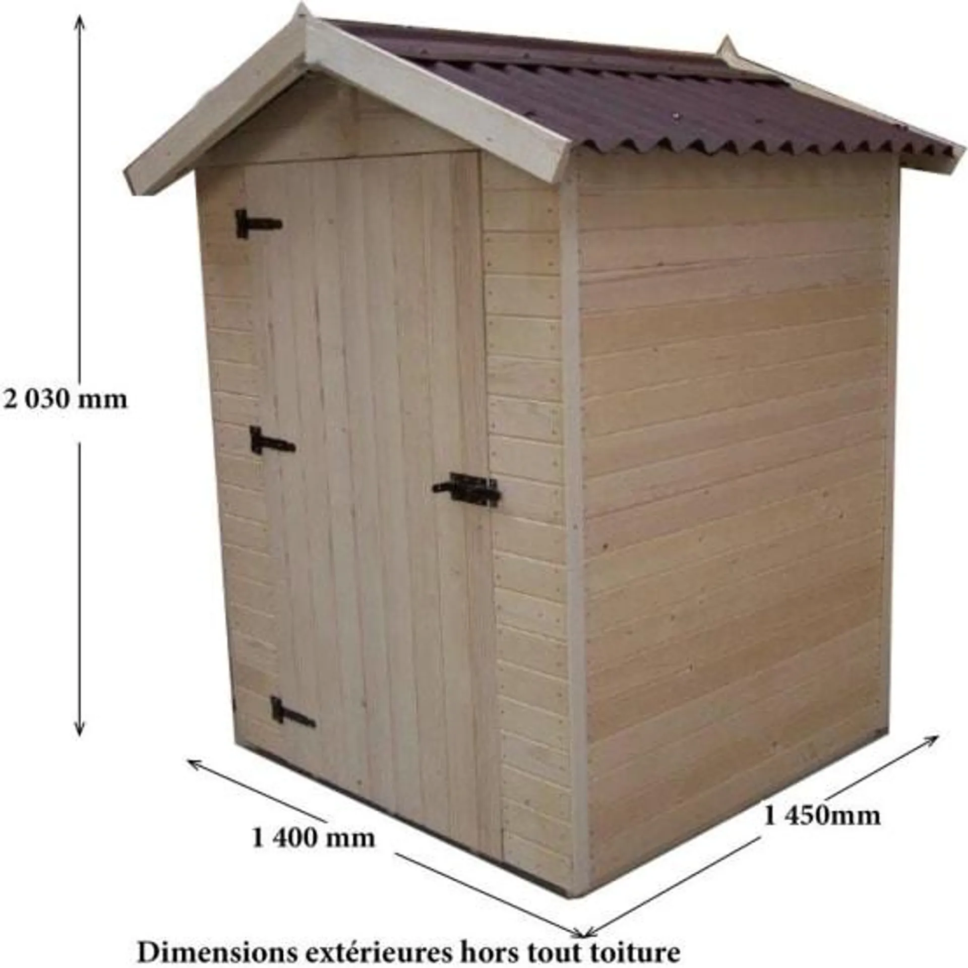 abri de jardin bois Habrita 2,03 M2 Ep. 16 mm