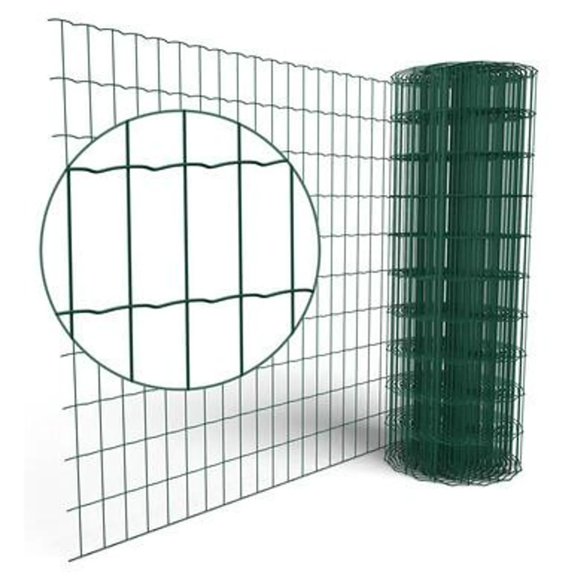 Rouleau grillage soudé 25m x H. 1,5m Vert - Maille 100x50mm