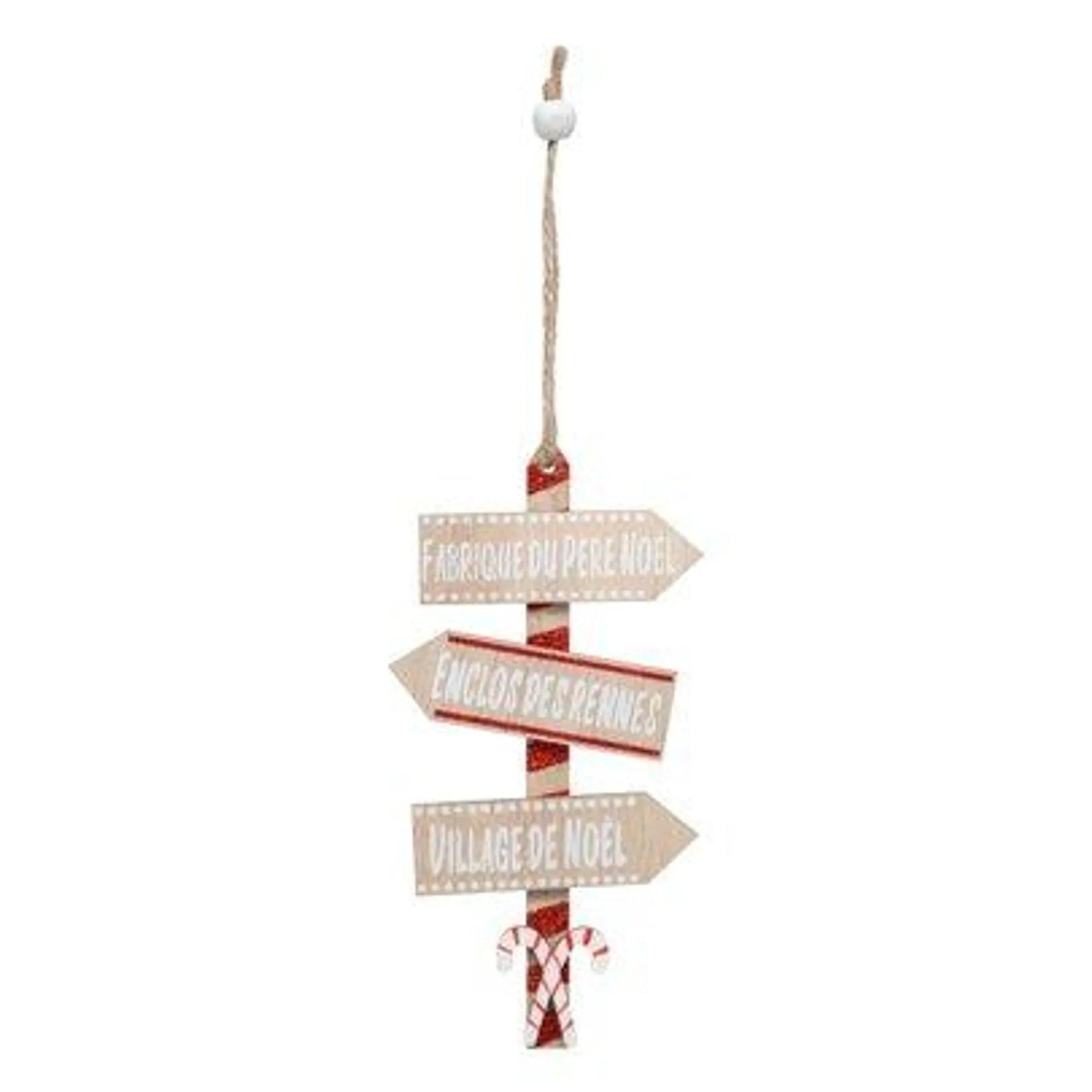 Suspension panneau de Noël 14 cm bois