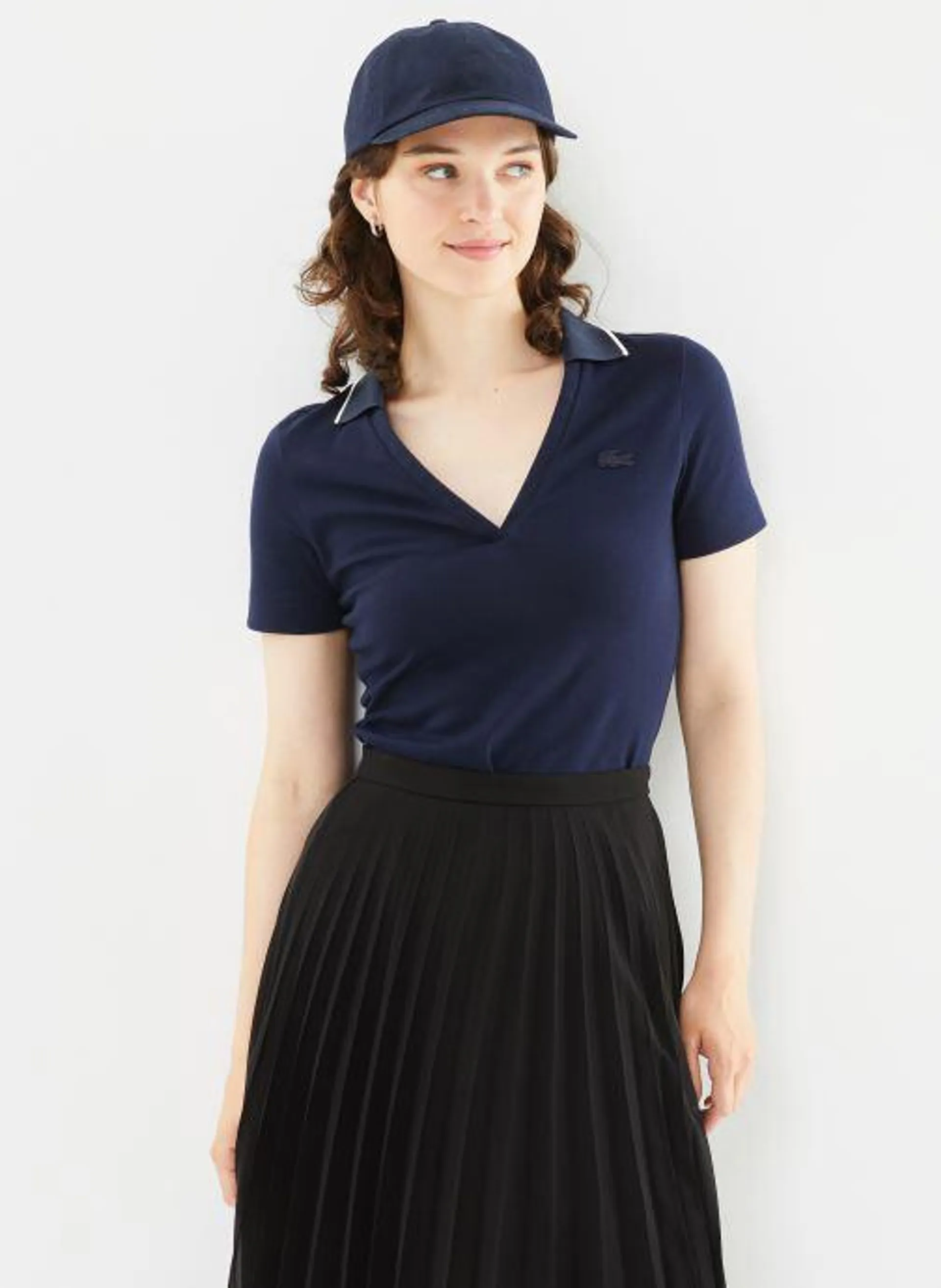 Polo - Chemise Col Bord-Cotes - Bleu